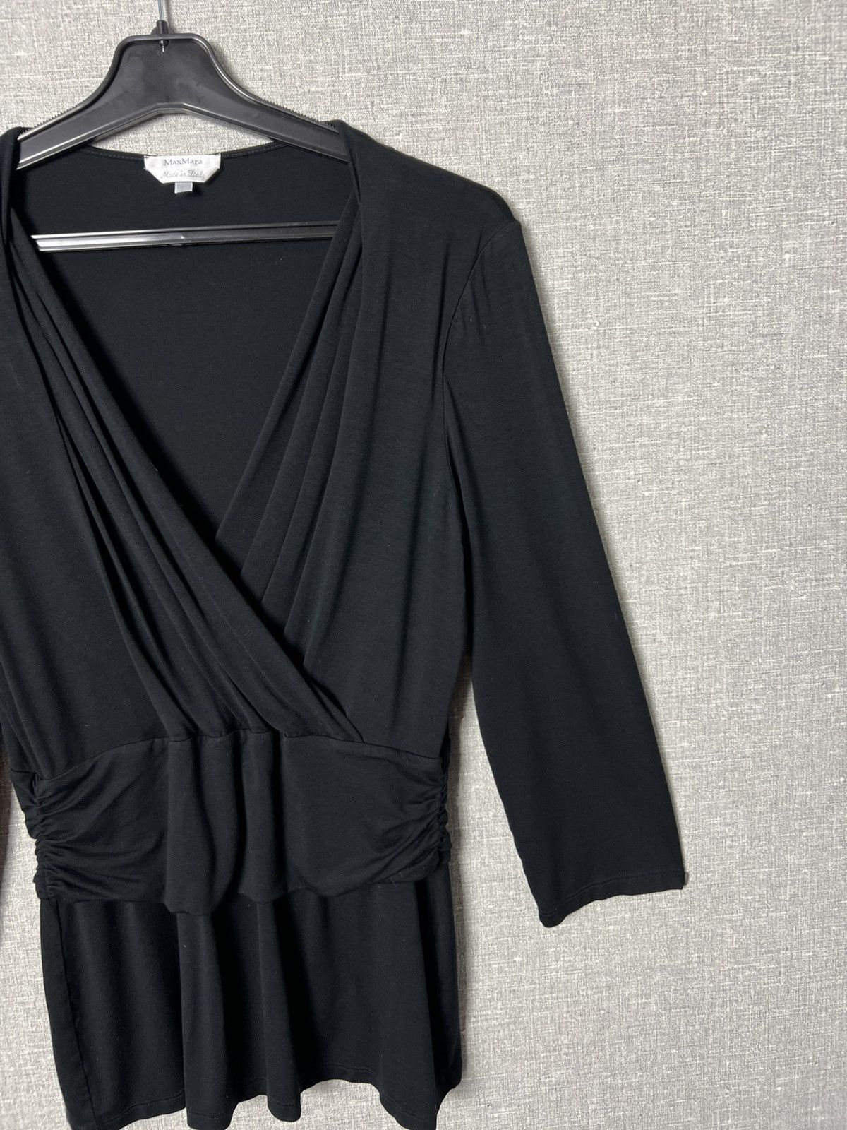 Max Mara MaxMara Black Draped Wrap Top Blouse Only For Japan Size L Size L / US 10 / IT 46 - 4 Thumbnail