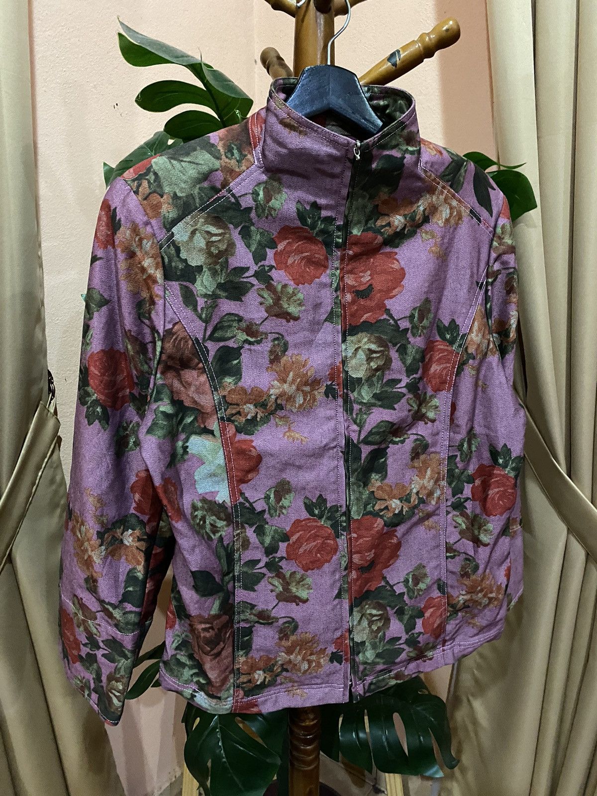 Designer Vicky Valère Paris Floral Jacket French Made Vintage Fashion Size M / US 6-8 / IT 42-44 - 3 Thumbnail