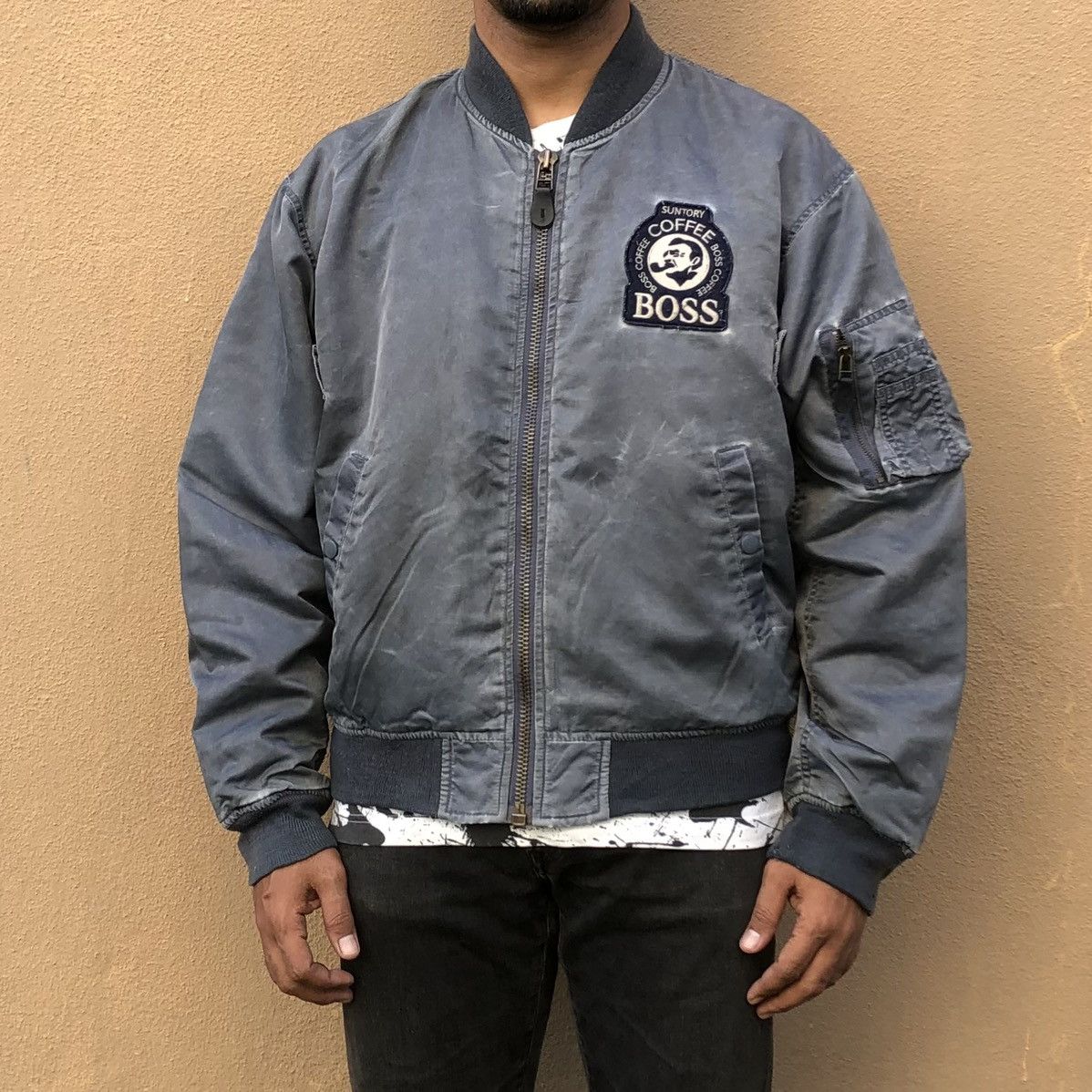 Vintage Vintage Boss Coffee Sun Faded Ma-1 Bomber Jacket Size US L / EU 52-54 / 3 - 2 Thumbnail