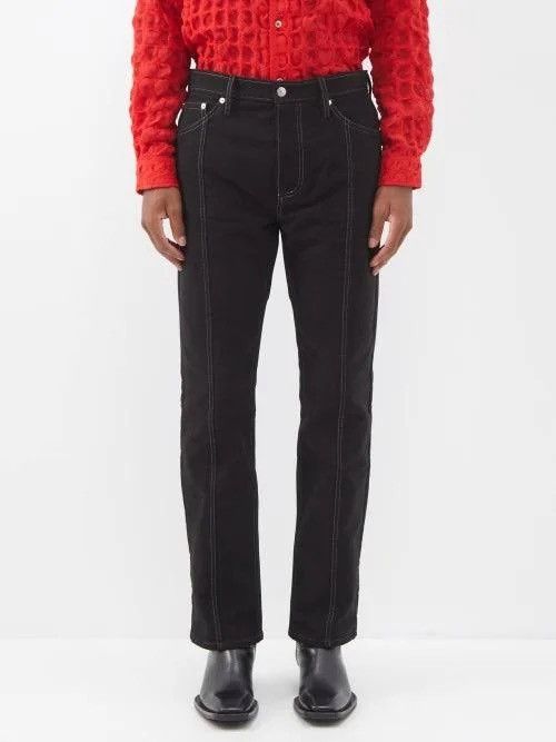 image of Sefr Bonanza Trouser Black Moleskin Contrast Stitch, Men's (Size 32)