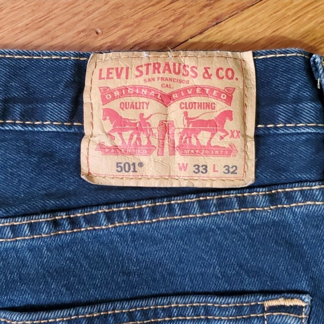Levi's Levi's 501 34x30 Button Fly Blue Denim Jeans Dark Wash Size US 34 / EU 50 - 9 Thumbnail