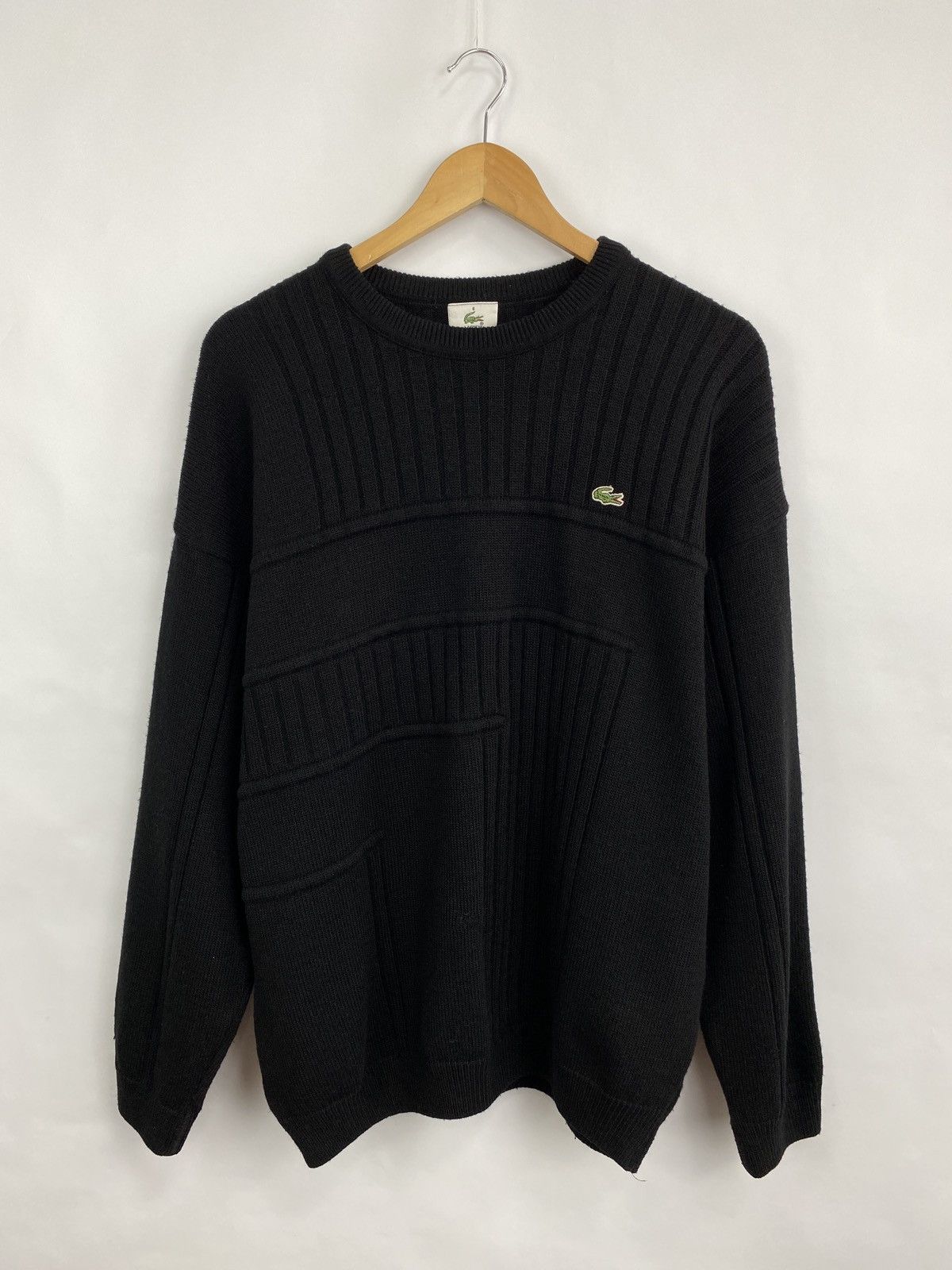 Lacoste 🇫🇷 Vintage 90s Lacoste Wool Asymmetrical Sweater made France Size US XL / EU 56 / 4 - 3 Thumbnail