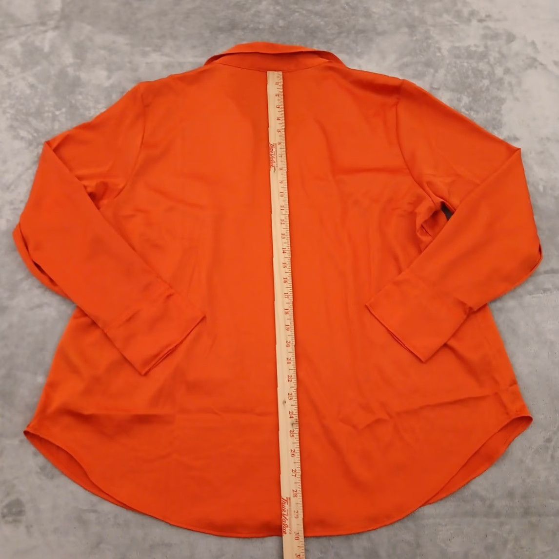H&M H&M Shirt Womens XL Orange Satin Long Sleeve Button Up New Size XL / US 12-14 / IT 48-50 - 5 Thumbnail