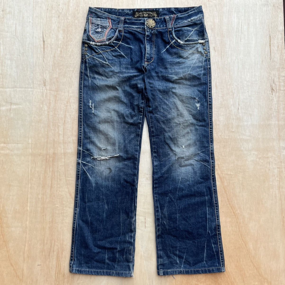 RED PEPPER DISTRESSED DENIM JAPANESE BRAND CLASSIC WEAR HG