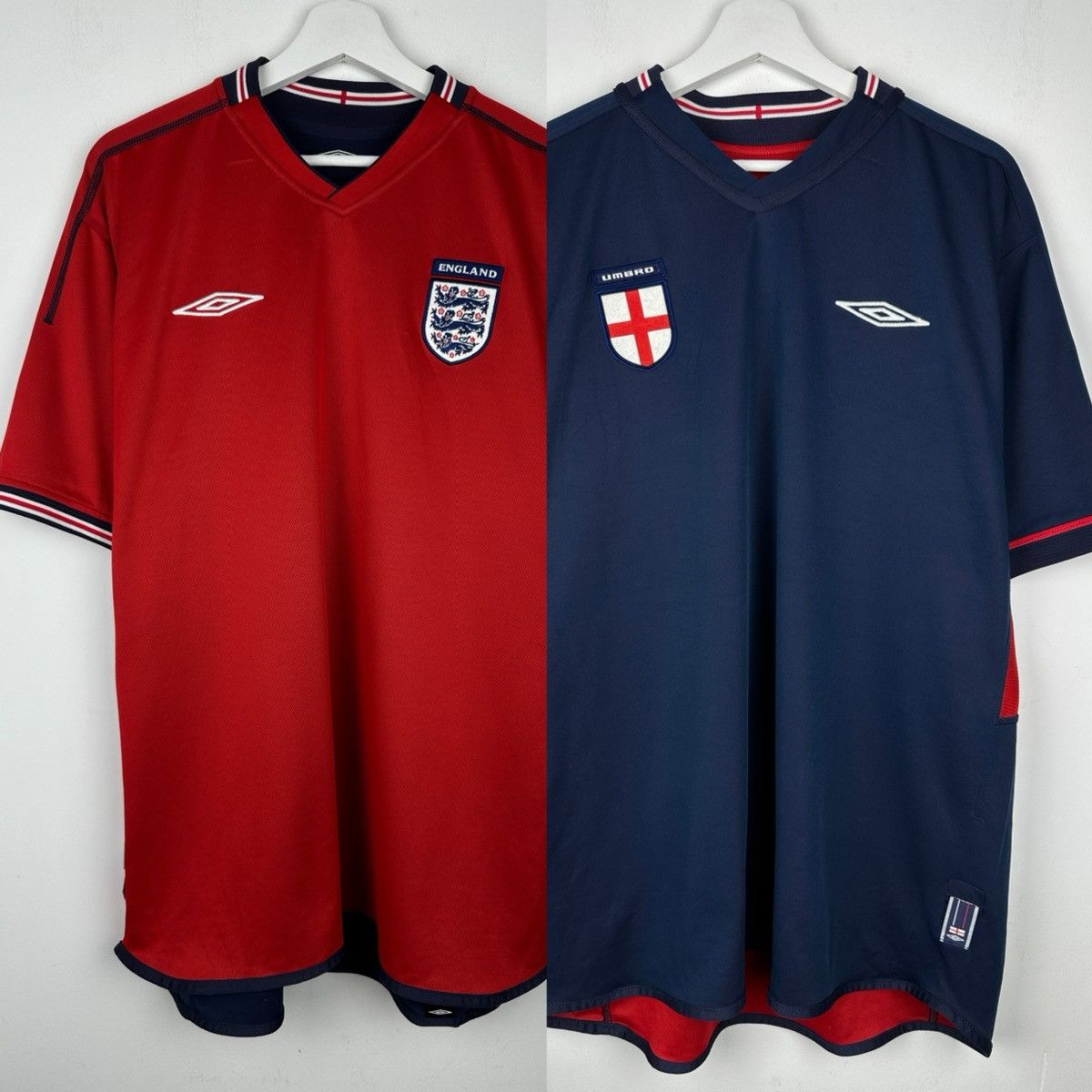 Umbro England 2002 Away Reversible Soccer Jersey Football Shirt Size US XL / EU 56 / 4 - 1 Thumbnail