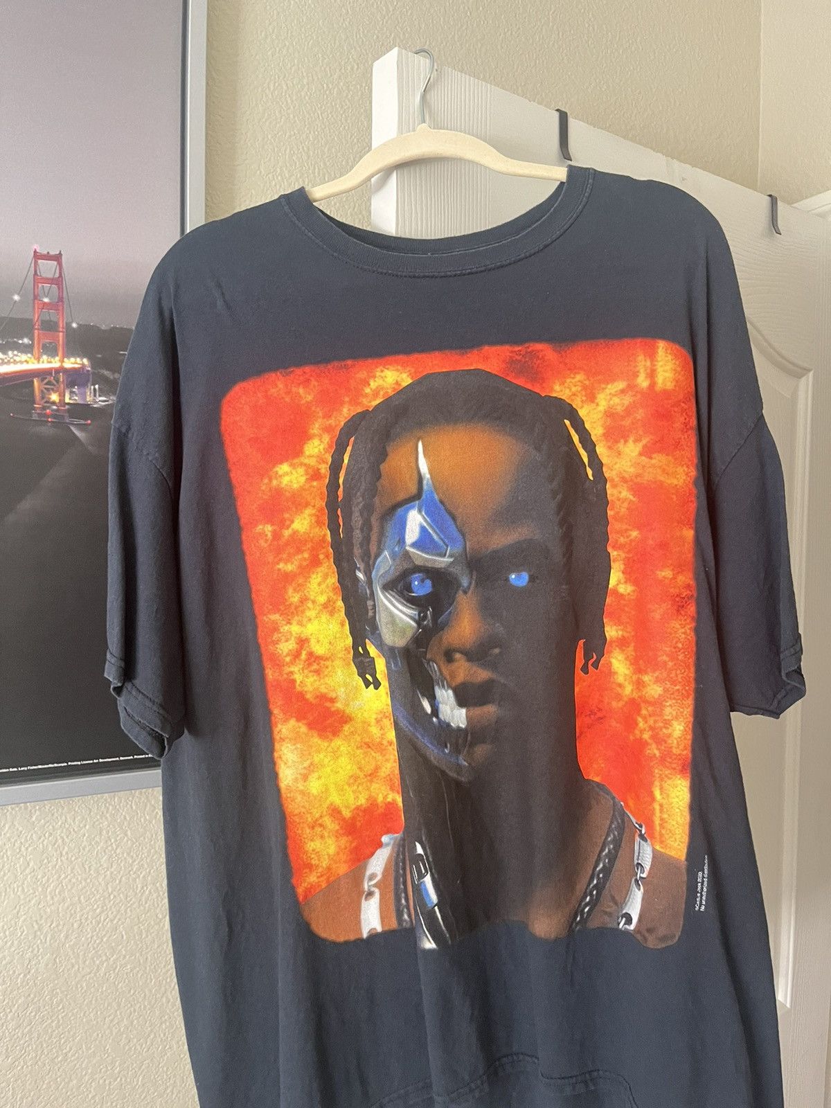 Image of Travis Scott T-3500 Portrait Tee - XL in Black, Men's