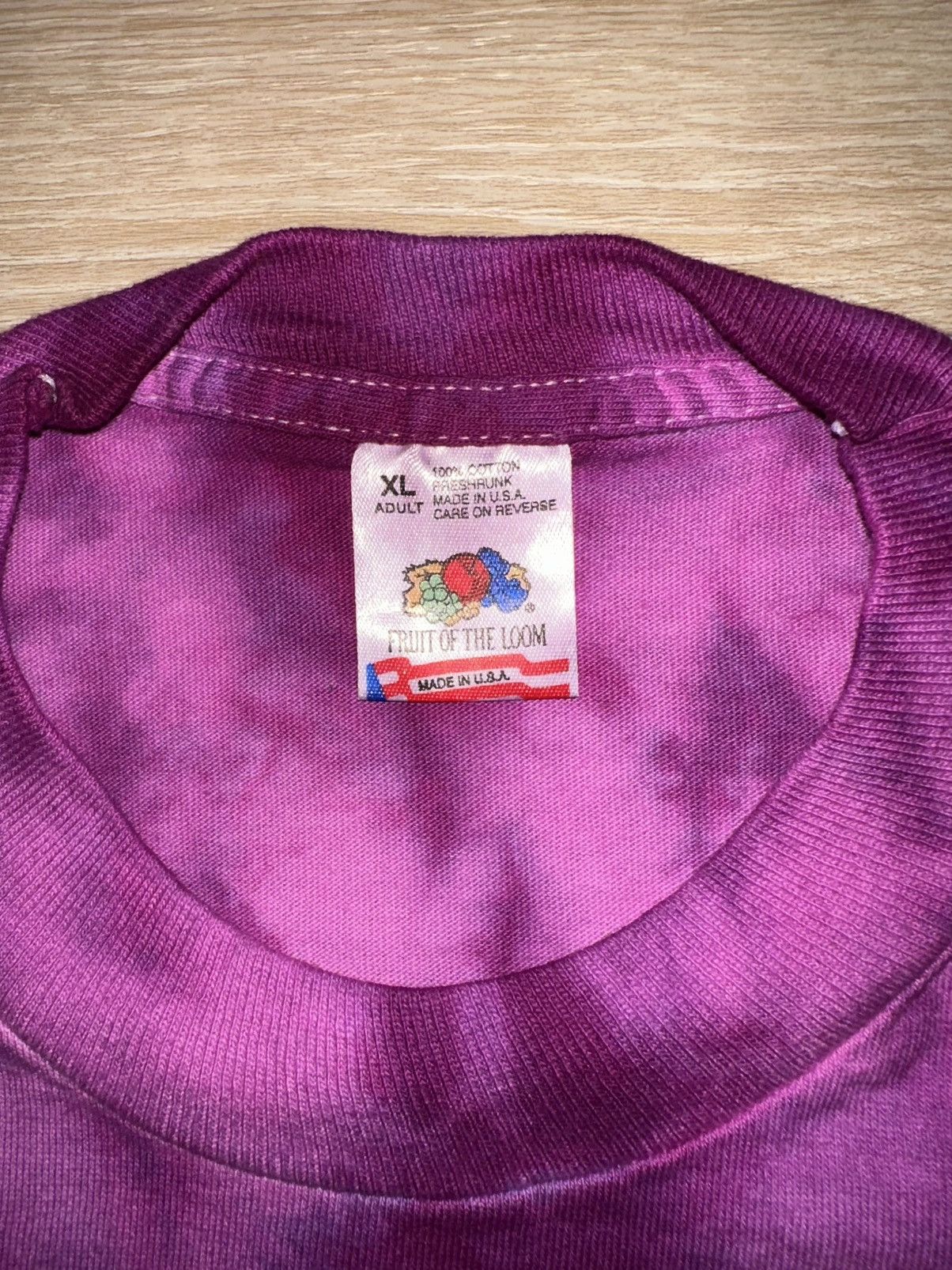 Fruit Of The Loom × Vintage Vintage 90’s Fruit of the Loom Purple Tye Dye Blank T-Shirt Size US XL / EU 56 / 4 - 6 Thumbnail