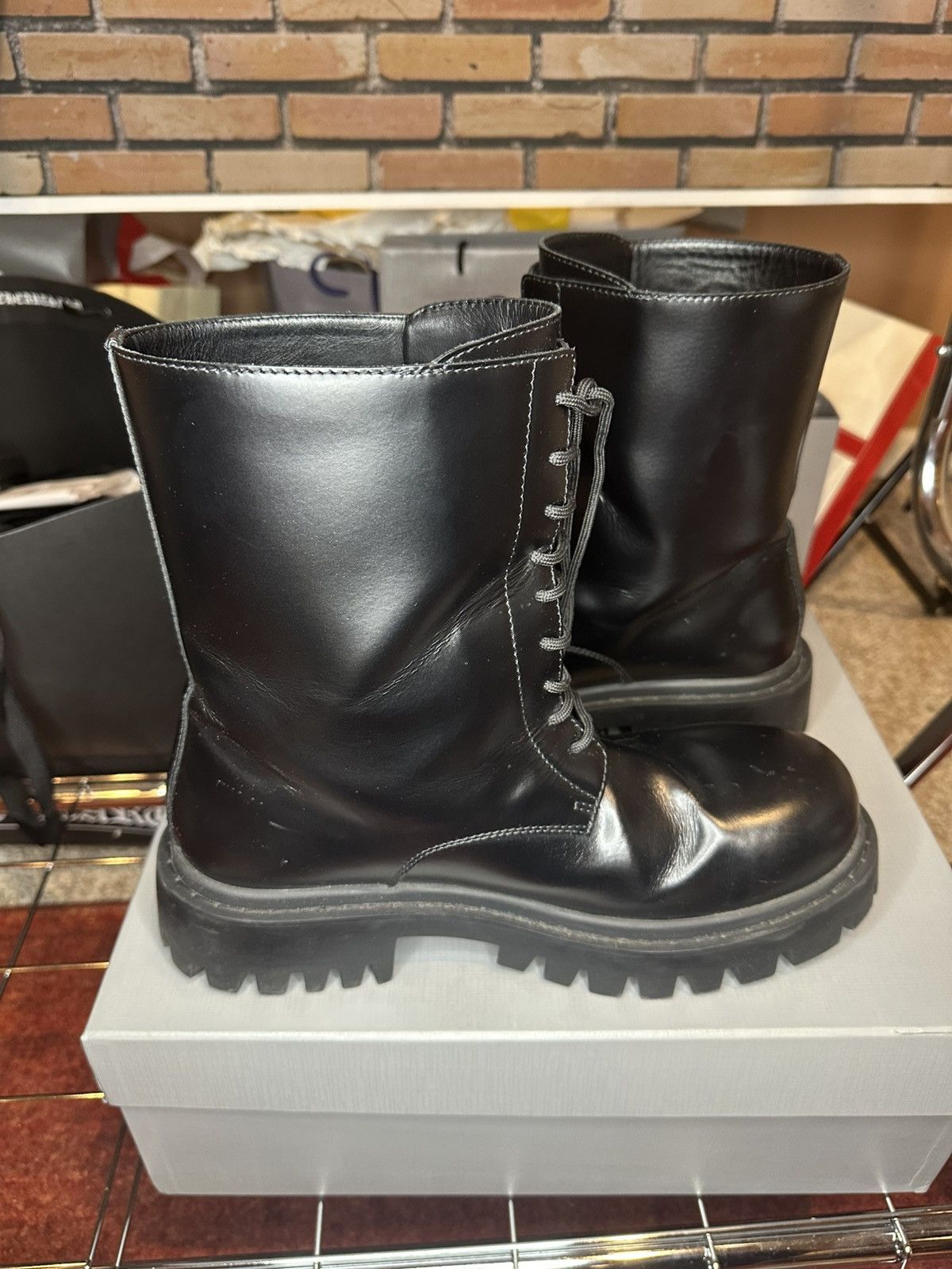 Balenciaga Balenciaga Leather Sergeant Boots Size US 11 / EU 44 - 4 Thumbnail