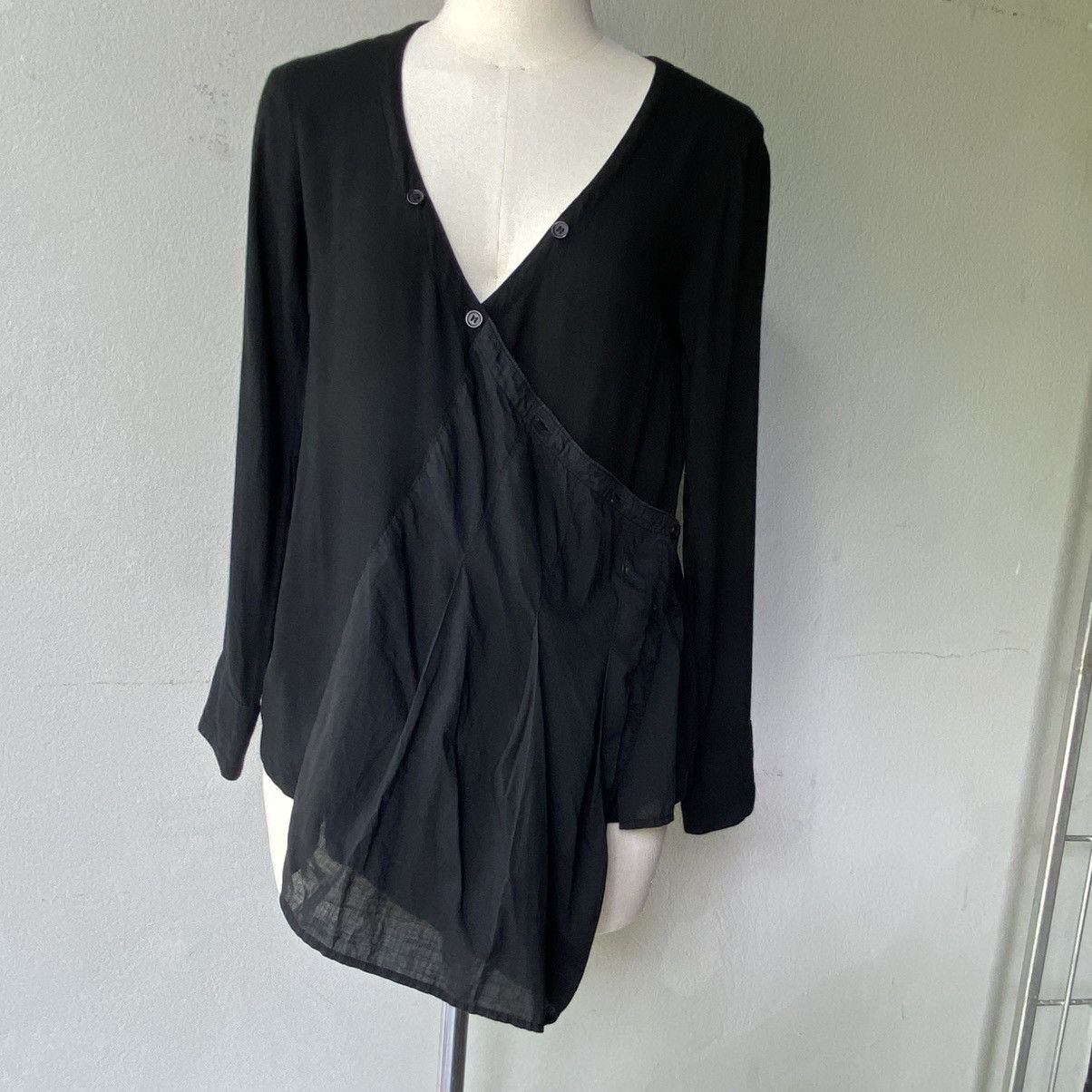 Designer × Japanese Brand SEDMIKRASKY Black Draped Asymmetric Blouse Size L / US 10 / IT 46 - 14 Thumbnail