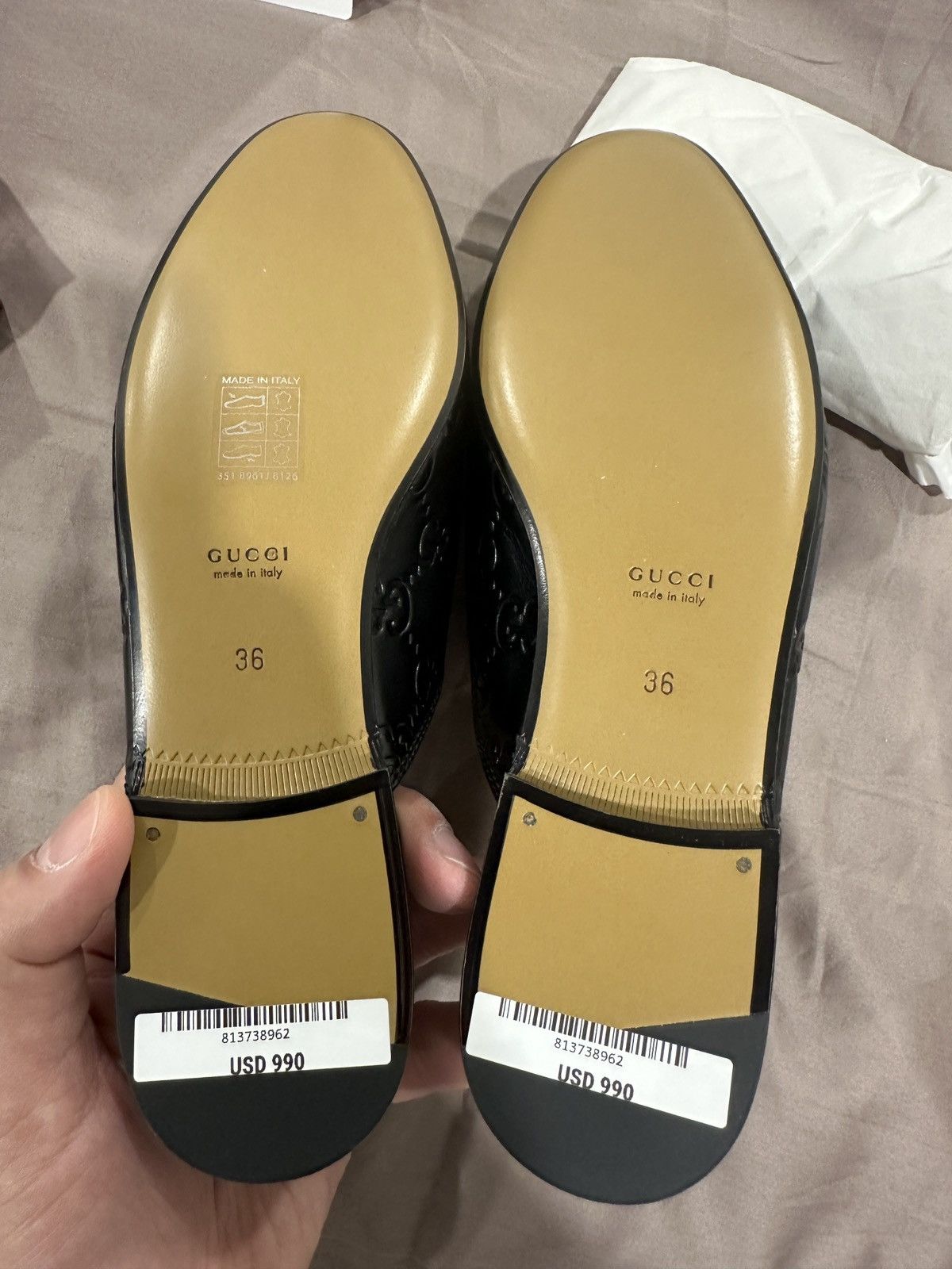 Gucci Gucci Princetown GG Mules in Embossed Leather Size US 6 / IT 36 - 8 Thumbnail
