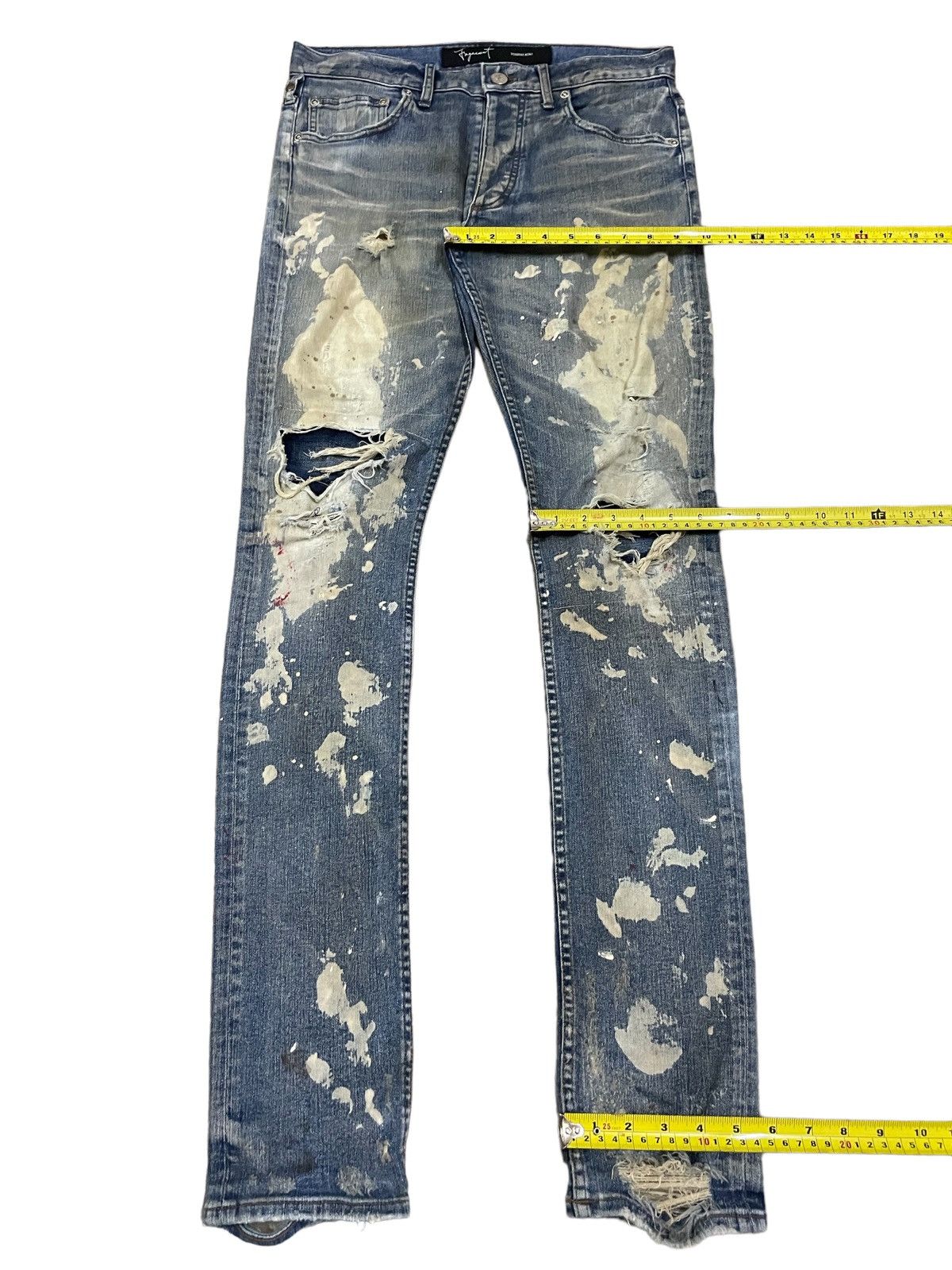 Fagassent Toshiki Aoki Fagassent Paint Splatter Punk Rock Distressed Distort Jeans Size US 31 - 24 Thumbnail