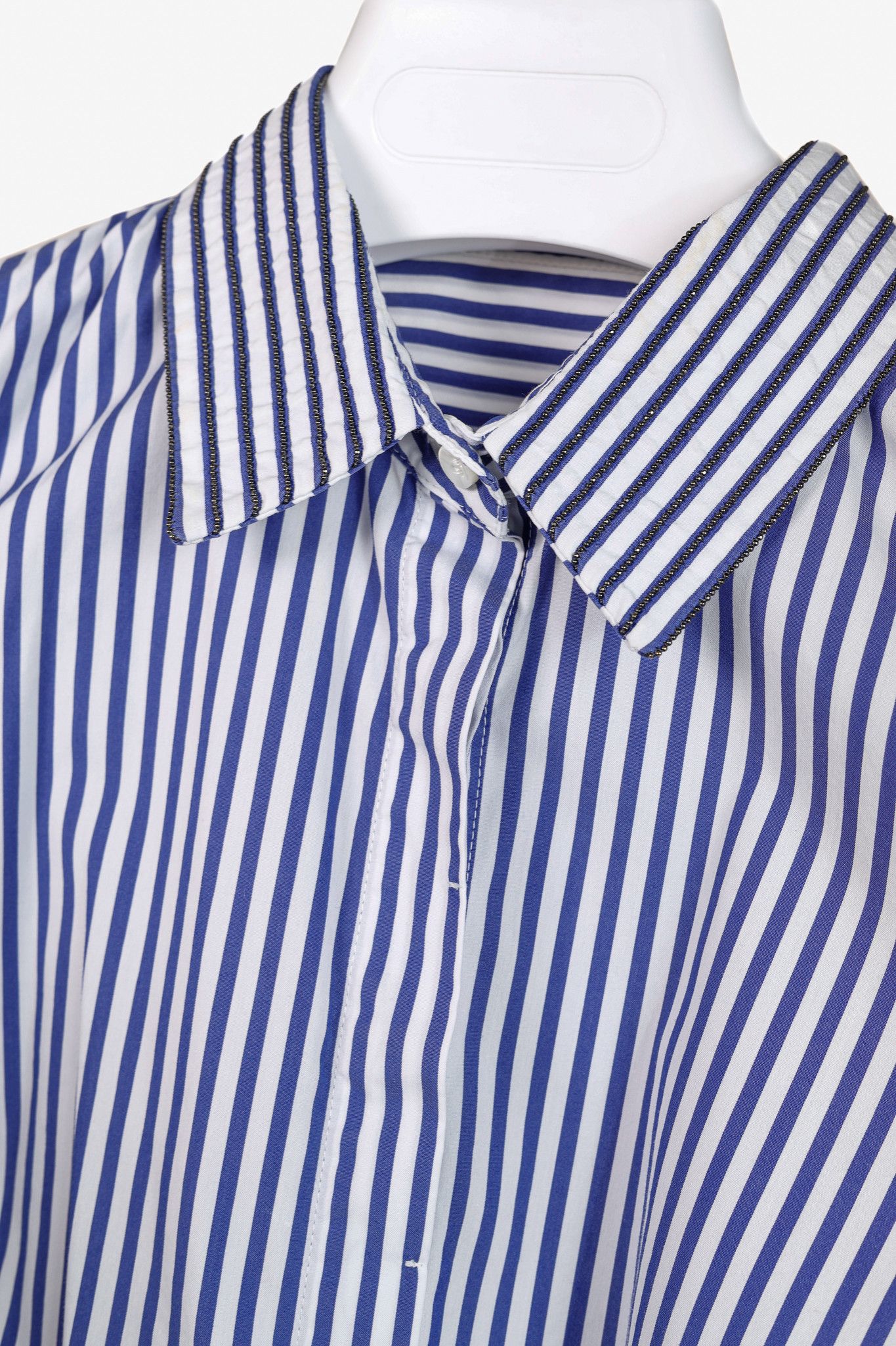 Brunello Cucinelli Brunello Cucinelli AW/16 Striped Monili-Bead Shirt Size M / US 6-8 / IT 42-44 - 5 Thumbnail