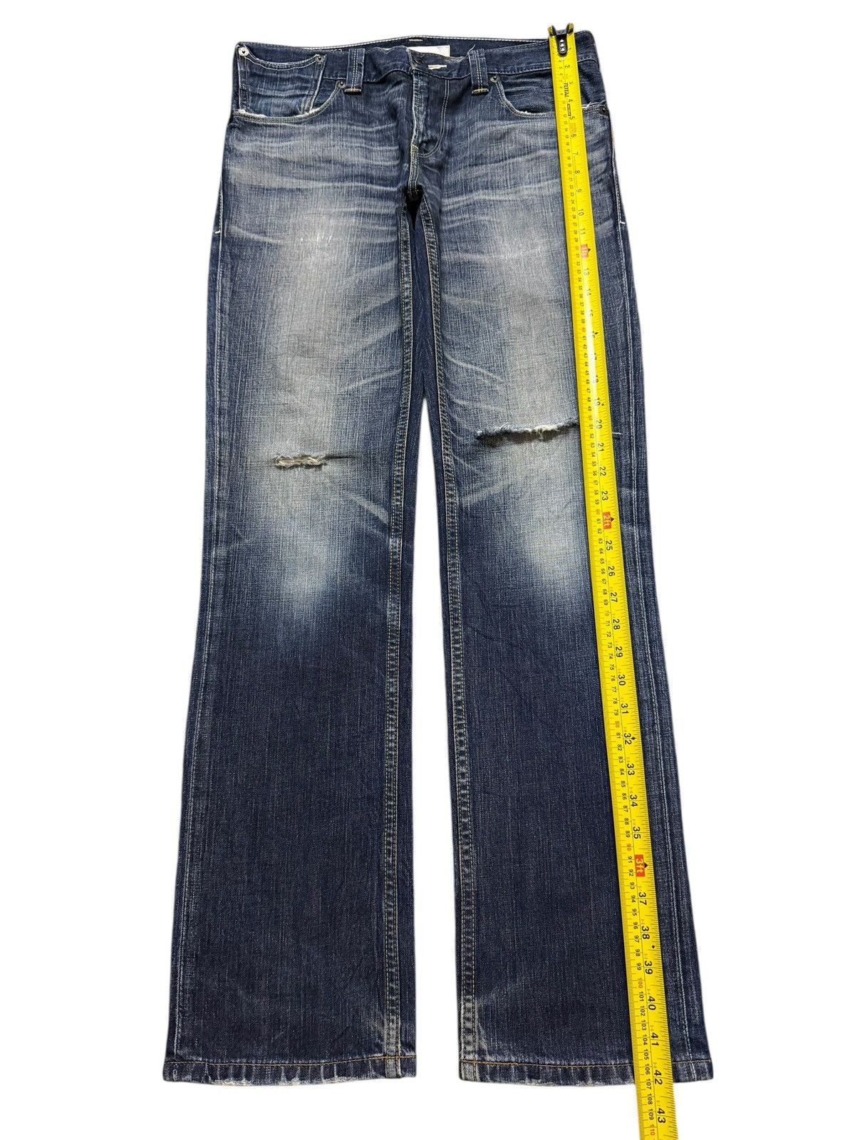 Levi's Vintage Y2K Levis 511 Buckle Back Blue Faded Wash Distress Size US 32 / EU 48 - 9 Thumbnail