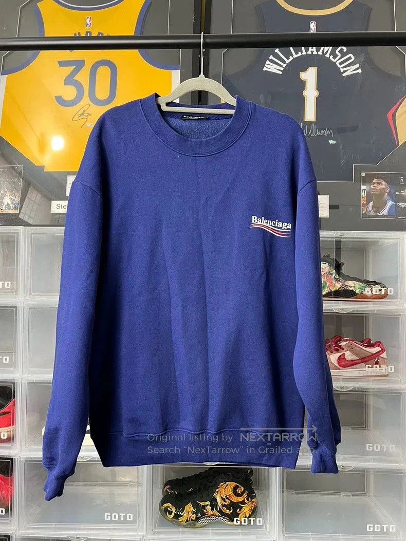 Balenciaga Balenciaga Blue Wave Logo Sweatshirt. Size US S / EU 44-46 / 1 - 1 Thumbnail