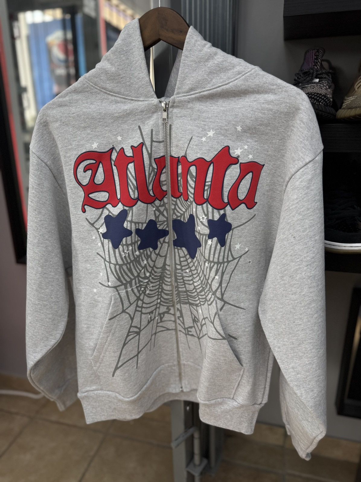Sp5der Sp5der Worldwide Atlanta Grey Zip Hoodie Size M (NEW) Size US M / EU 48-50 / 2 - 2 Thumbnail