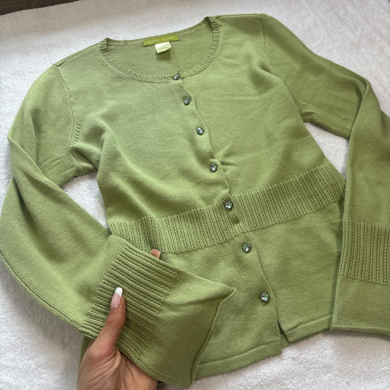 Other vintage cozy sage green fitted cardigan Size S / US 4 / IT 40 - 1 Thumbnail