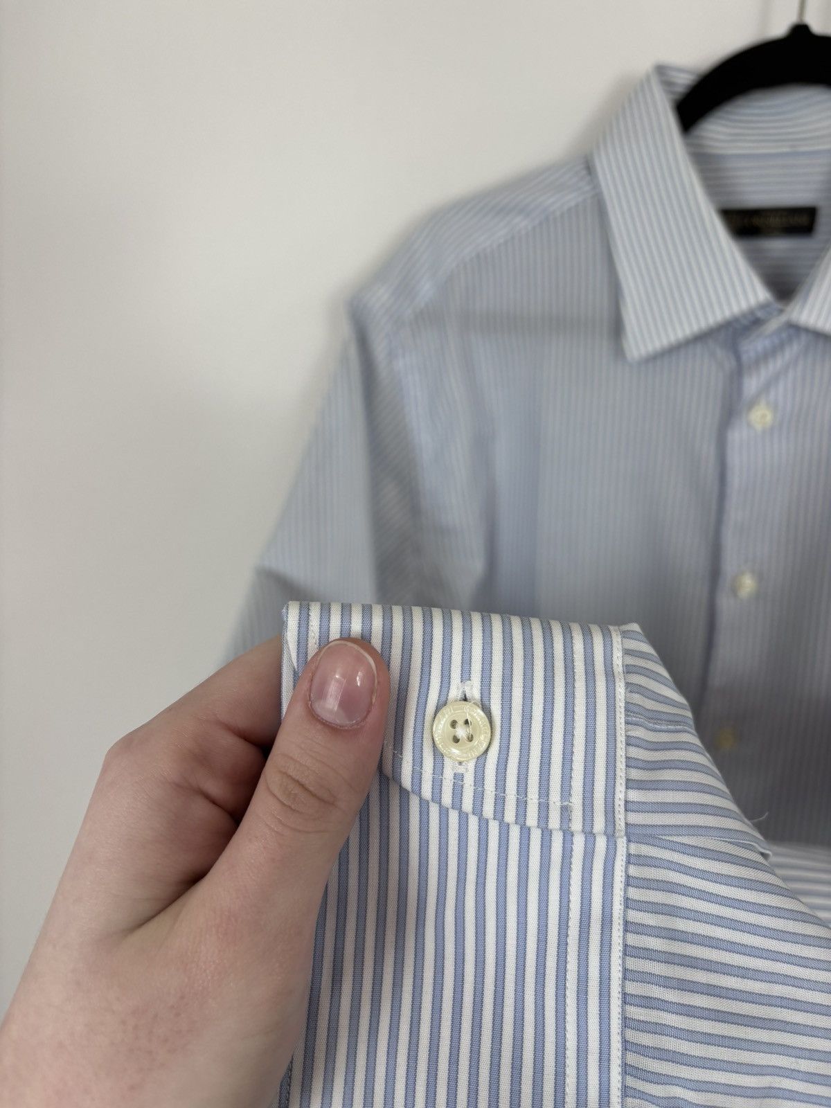 Corneliani Corneliani Men’s Light Blue Striped Button Up Dress Shirt Size US XL / EU 56 / 4 - 6 Thumbnail