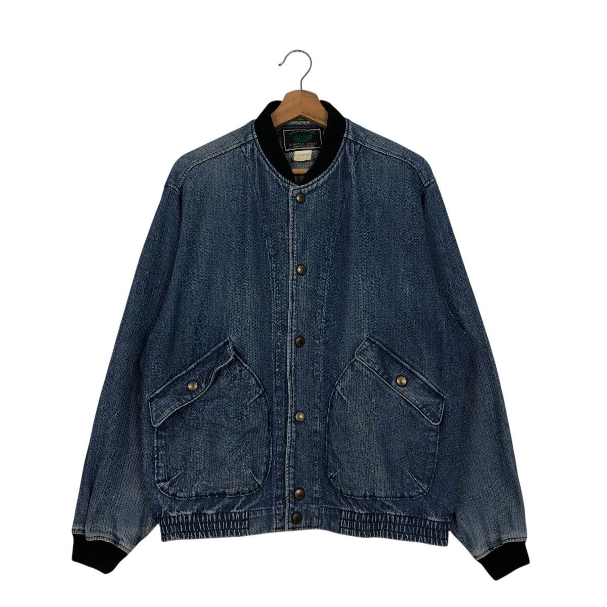 Japanese Brand 📌Vintage Denim Bomber Jacket Worker Big Born Issey Miyake Size US L / EU 52-54 / 3 - 2 Thumbnail