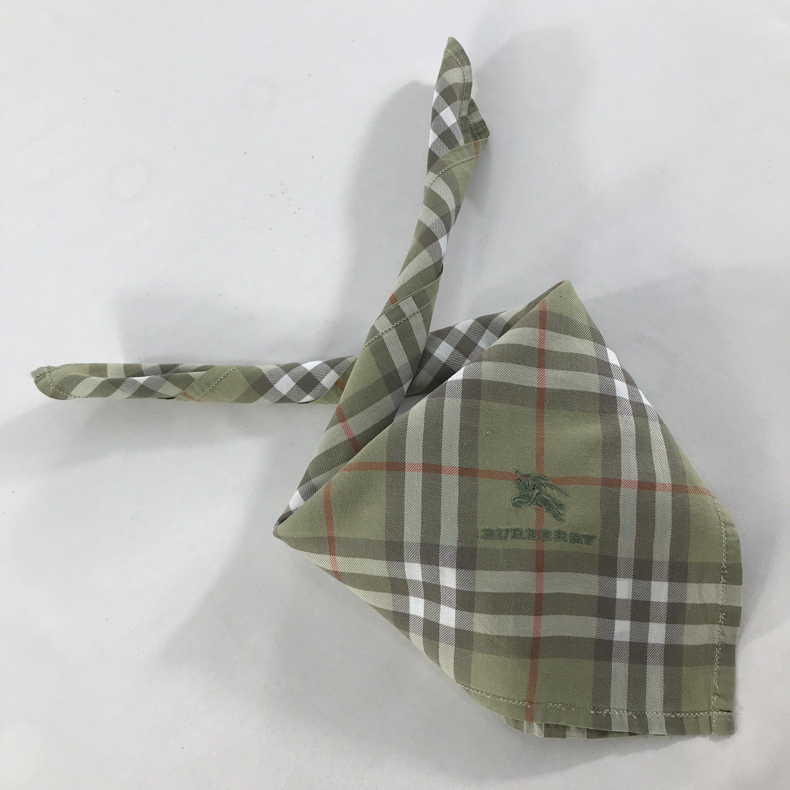 Burberry × Vintage Burberry Bandana / Handkerchief / Neckerchief - S1257 Size ONE SIZE - 4 Thumbnail