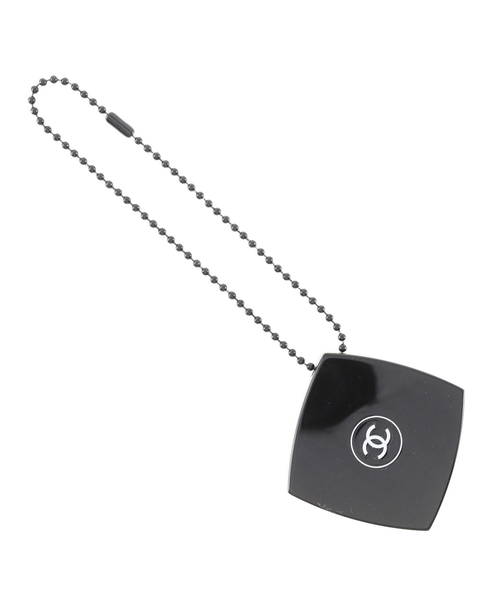 image of Chanel Black Charm Mirror Jewelry In Ab Condition, Women's