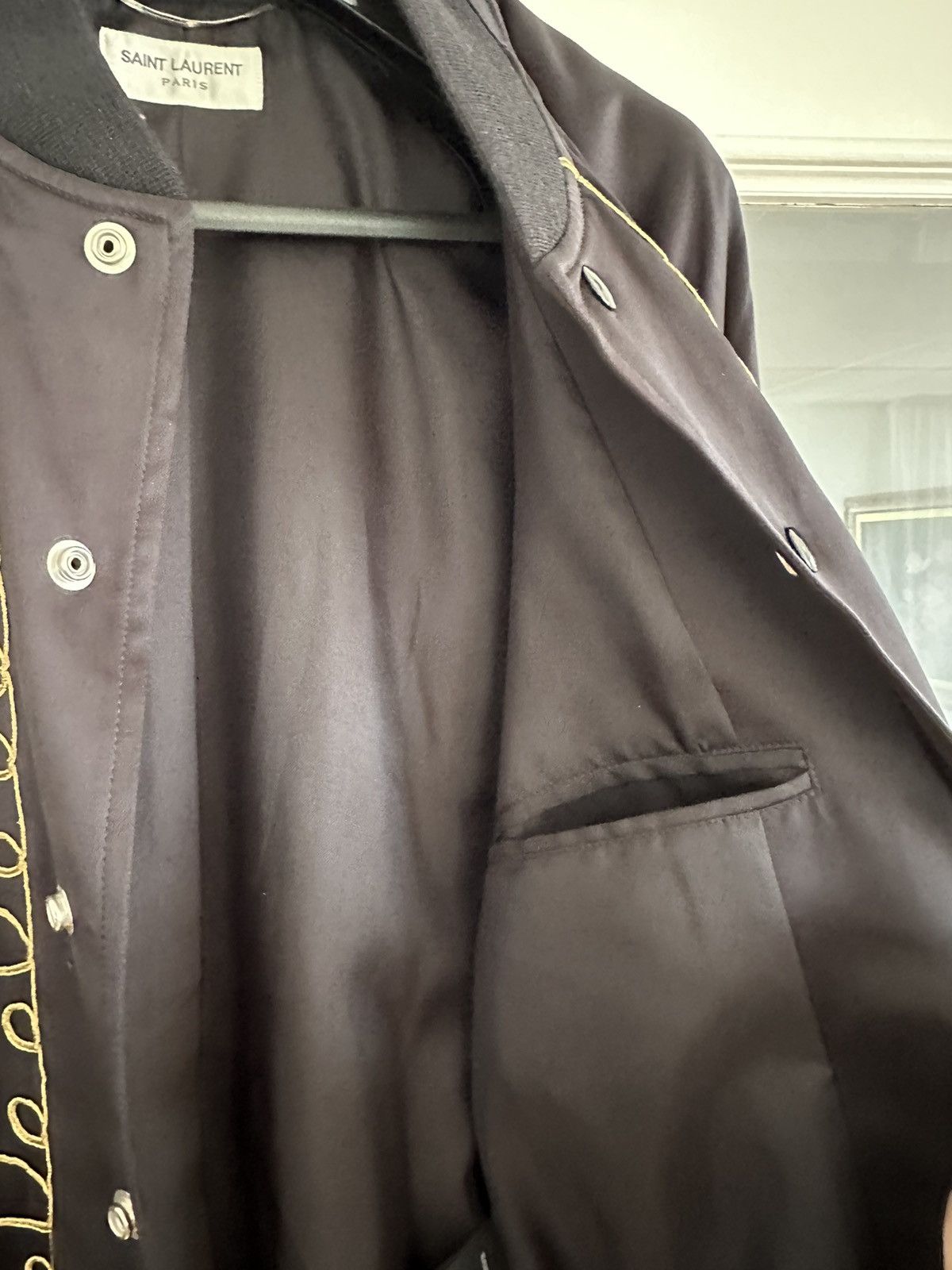 Saint Laurent Paris Officer SS15 Runway Satin Jacket Hedi Slimane Size US M / EU 48-50 / 2 - 8 Thumbnail