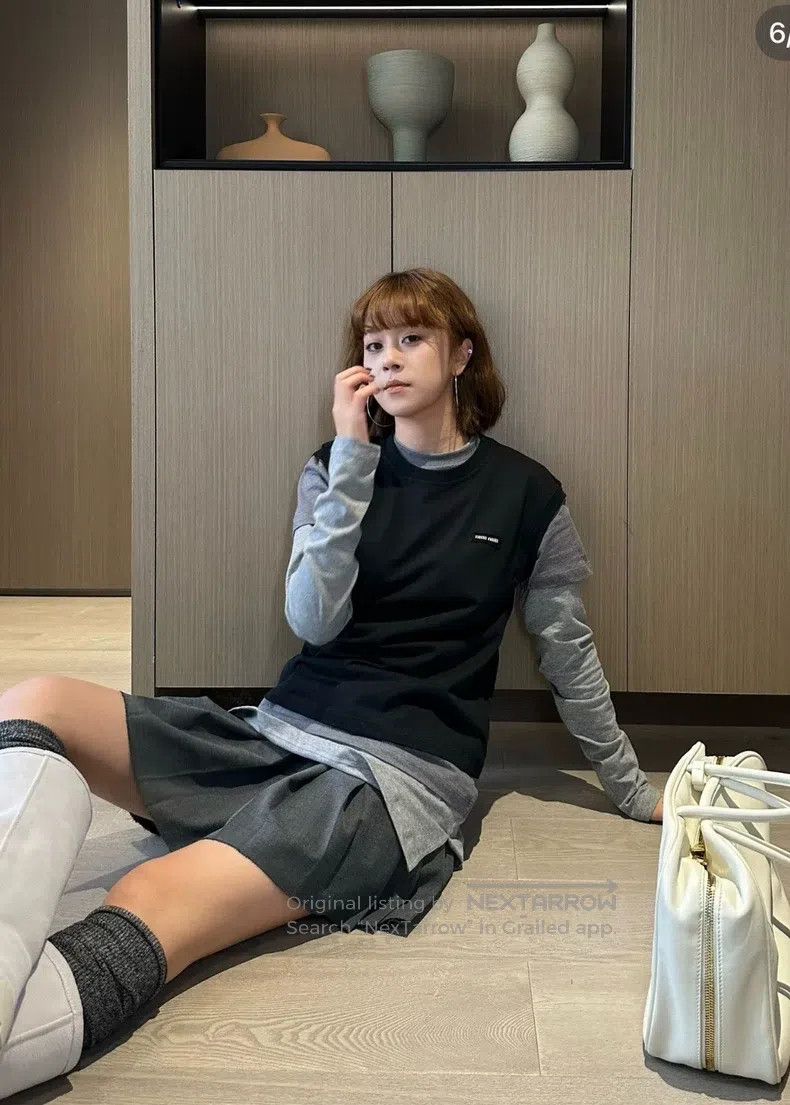 Miu Miu Miu Miu Size XS Black and grey three-piece T-shirt Size XS / US 0-2 / IT 36-38 - 9 Thumbnail