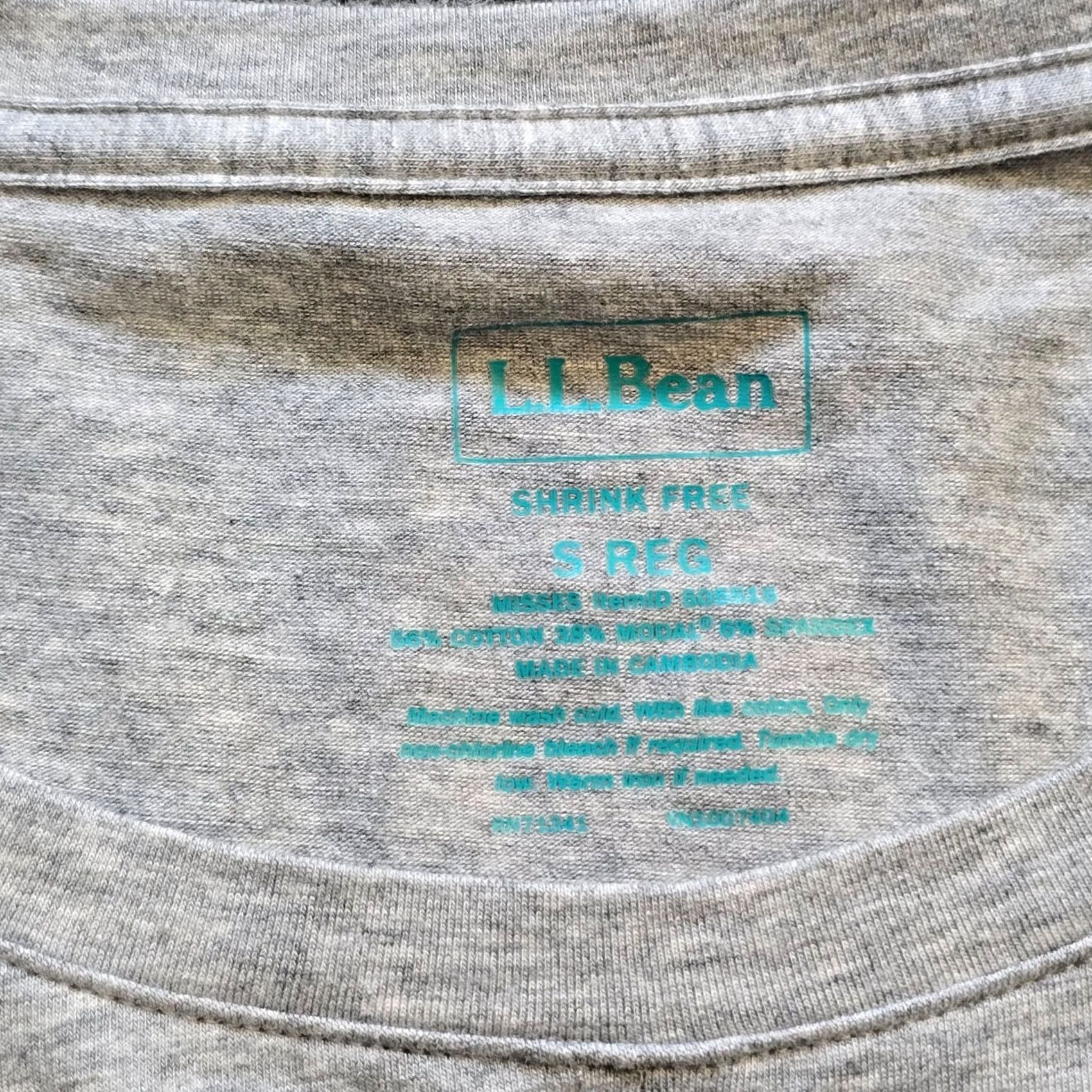 Vintage L.L. Bean Top Womens Size Small Gray Striped Cotton Long Sleeve Round Neck Blouse Size S / US 4 / IT 40 - 3 Thumbnail