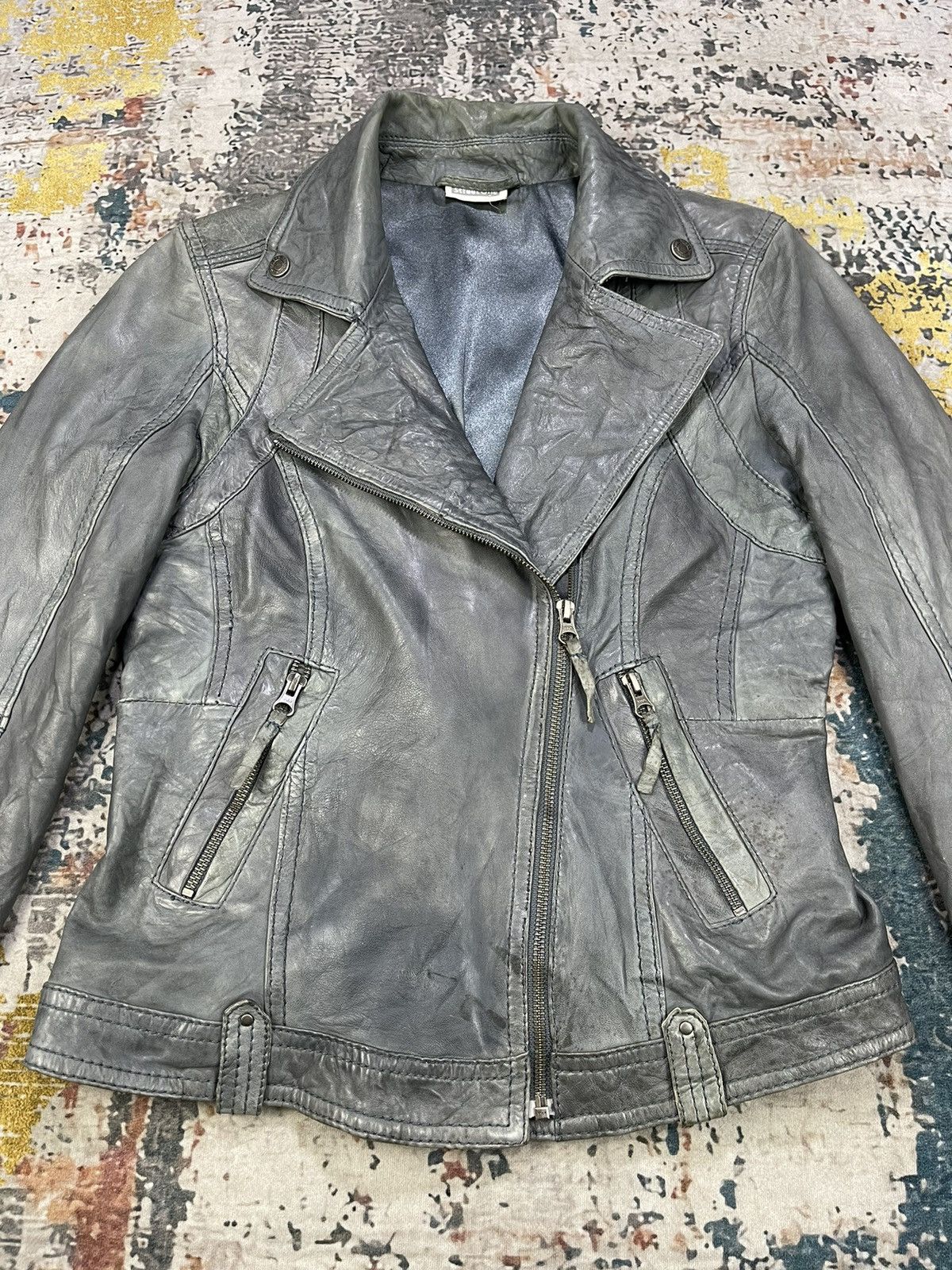 Genuine Leather Street One Sheep Leather Double Collar Biker Jackets Size S / US 4 / IT 40 - 3 Thumbnail