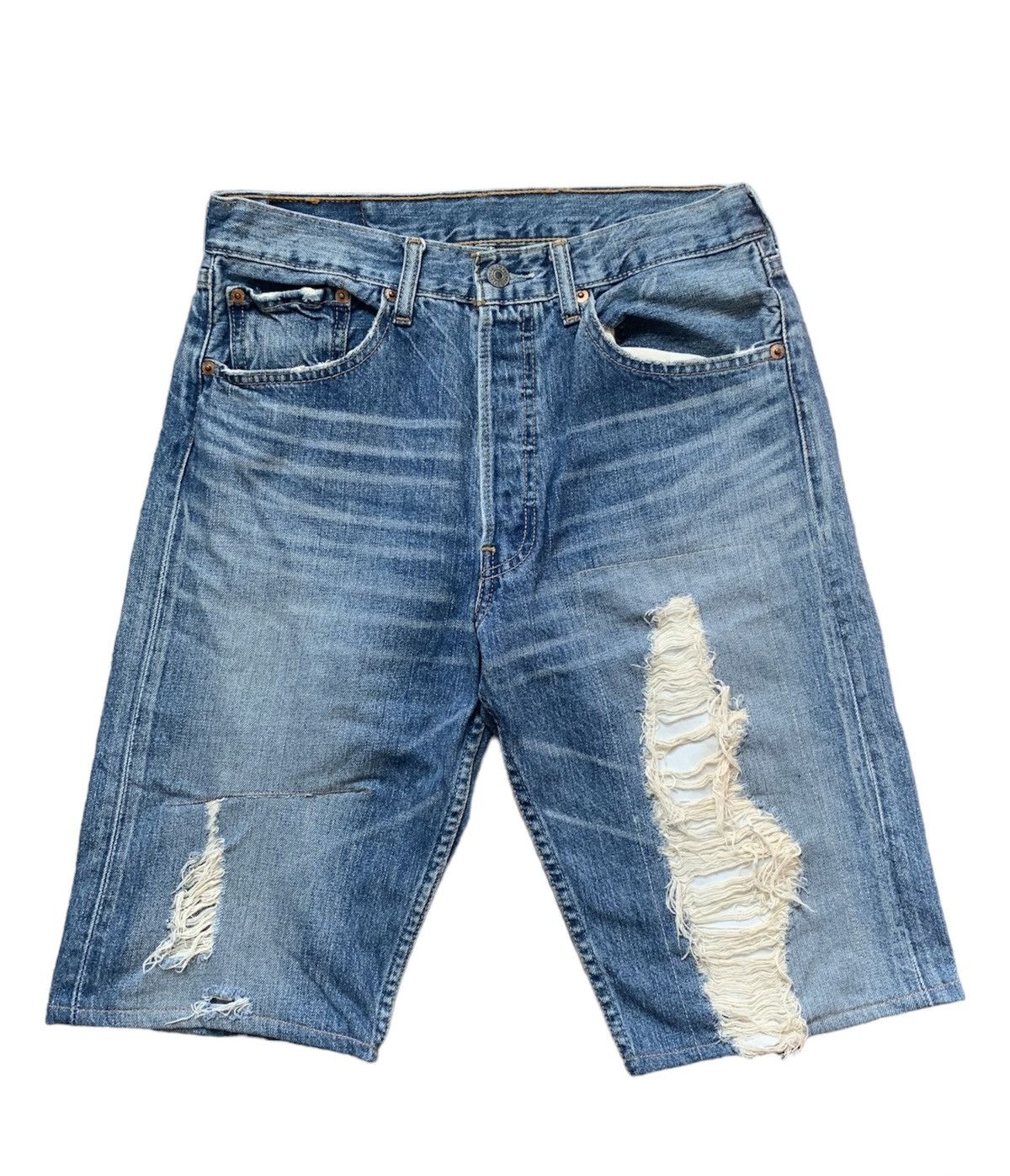 Levi's × Vintage vintage levis 501 jorts custom distress Size US 31 - 1 Thumbnail