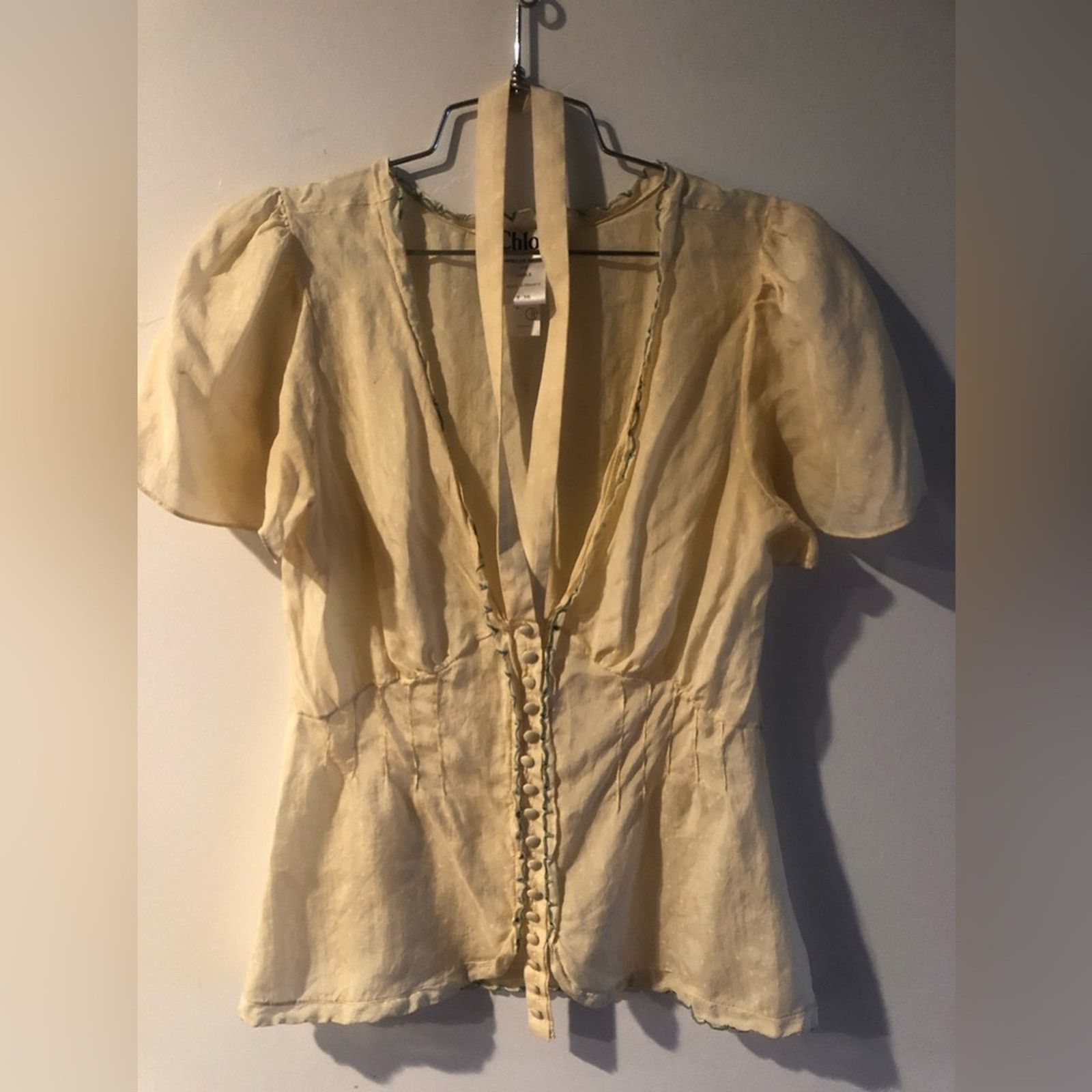 Chloe Vintage Chloe silk top low cut Buur toned with neck wrap Size S / US 4 / IT 40 - 1 Thumbnail