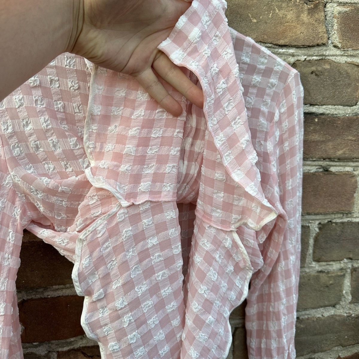 Boutique Moschino Boutique Moschino Ruffle Button Up Shirt Frill Vintage Rare Size M / US 6-8 / IT 42-44 - 10 Thumbnail