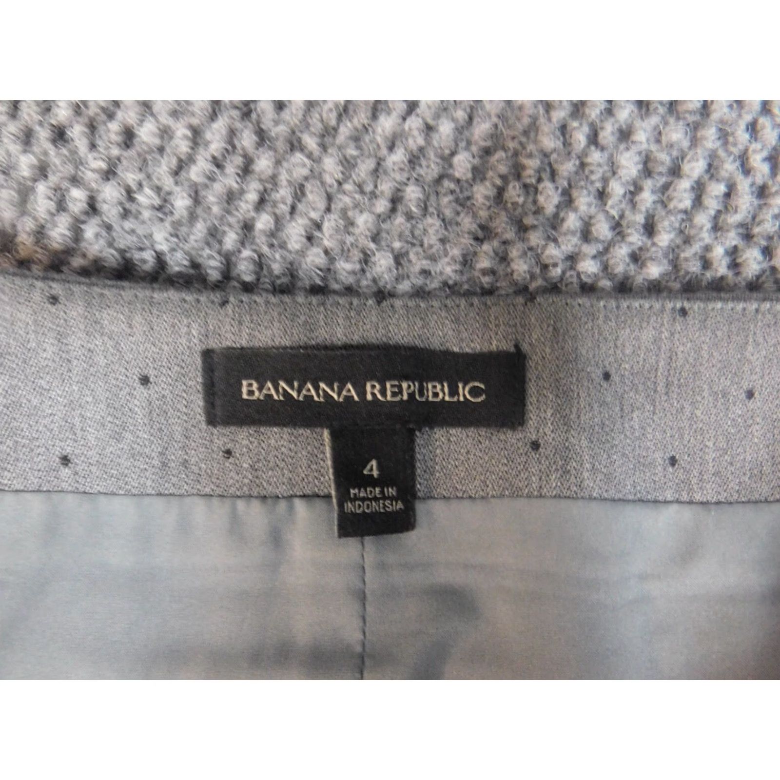 Banana Republic Banana Republic Skirt Women 4 Gray A-Line Knee Length Zipper Lined Polyester Canvas Casual Regular 90s American Vintage No Size 27" / US 4 / IT 40 - 6 Thumbnail