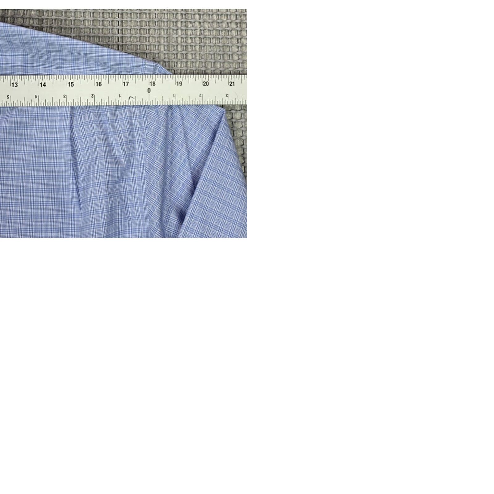 Polo Ralph Lauren Ralph Lauren Polo Dress Shirt Button Up Long Sleeve Houndstooth Plaid 15.5-34/35 Blue 100% Cotton Regular Men Shirt Mens Size 42R - 9 Thumbnail