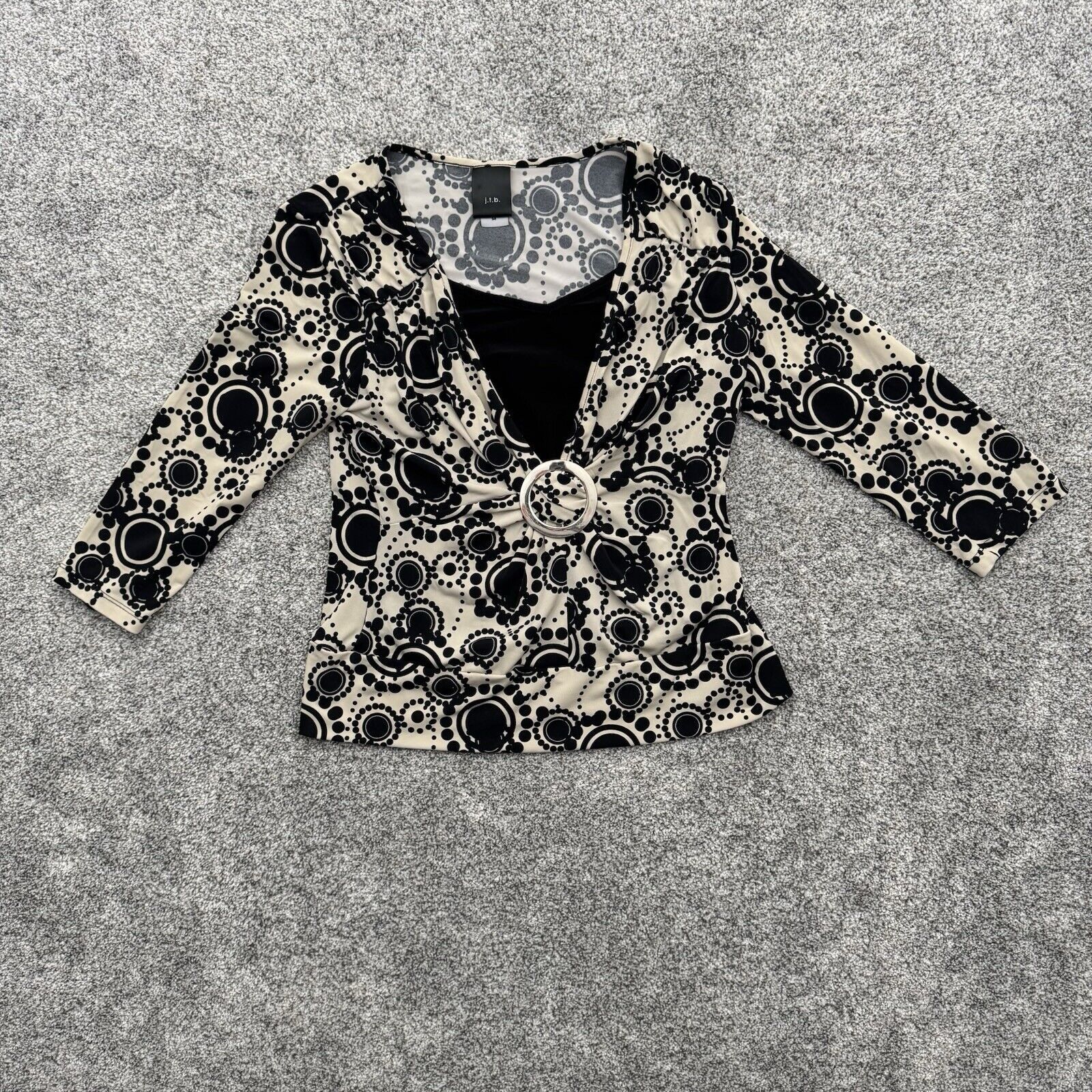 Other Retro 60s Mod Top Medium Bold Abstract Circles Ring Clubwear Size M / US 6-8 / IT 42-44 - 1 Thumbnail