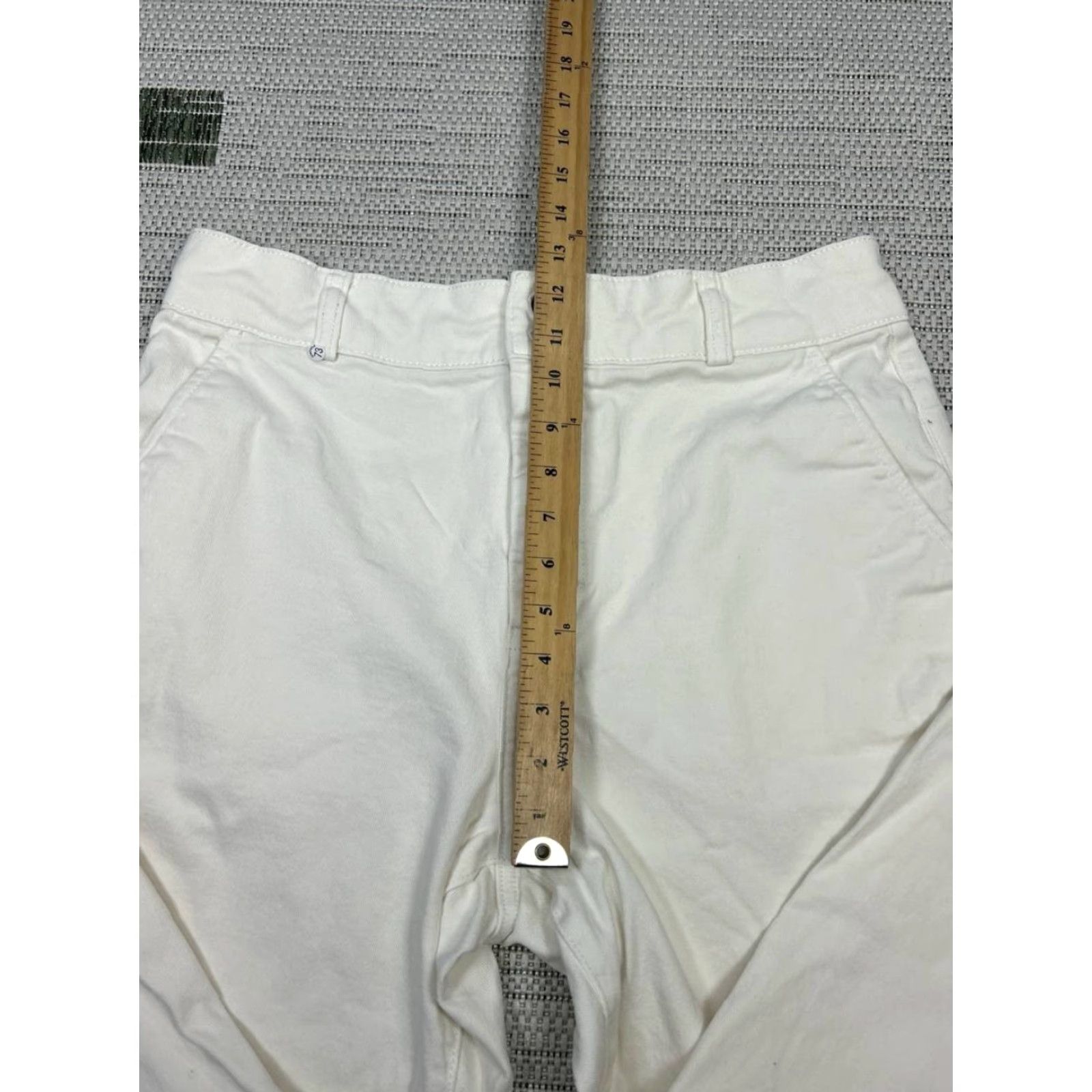 Everlane Everlane Pants Womens 14 White High Rise Organic Cotton Stretch Straight Leg Casual Modern 90s? Size 36" / US 14 / IT 50 - 5 Thumbnail