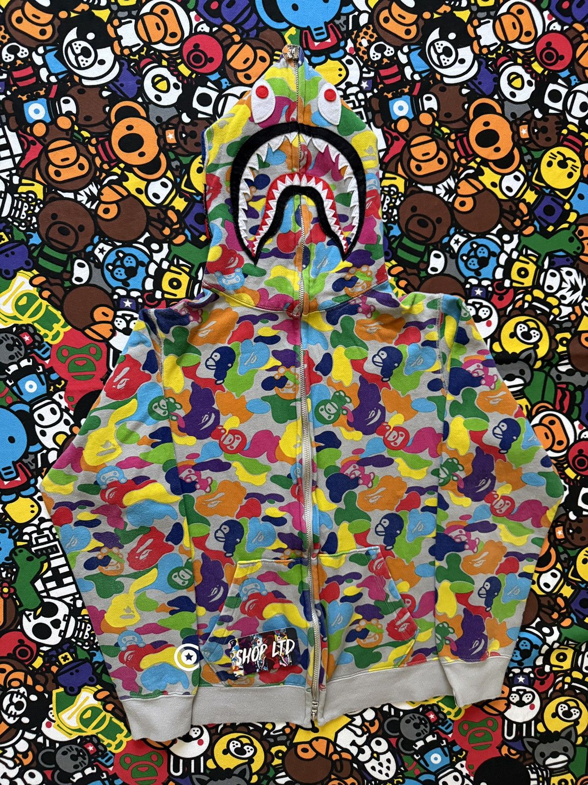 Bape A Bathing Ape Multi Camo Baby Milo Shark Hoodie Size S / US 4 / IT 40 - 2 Thumbnail