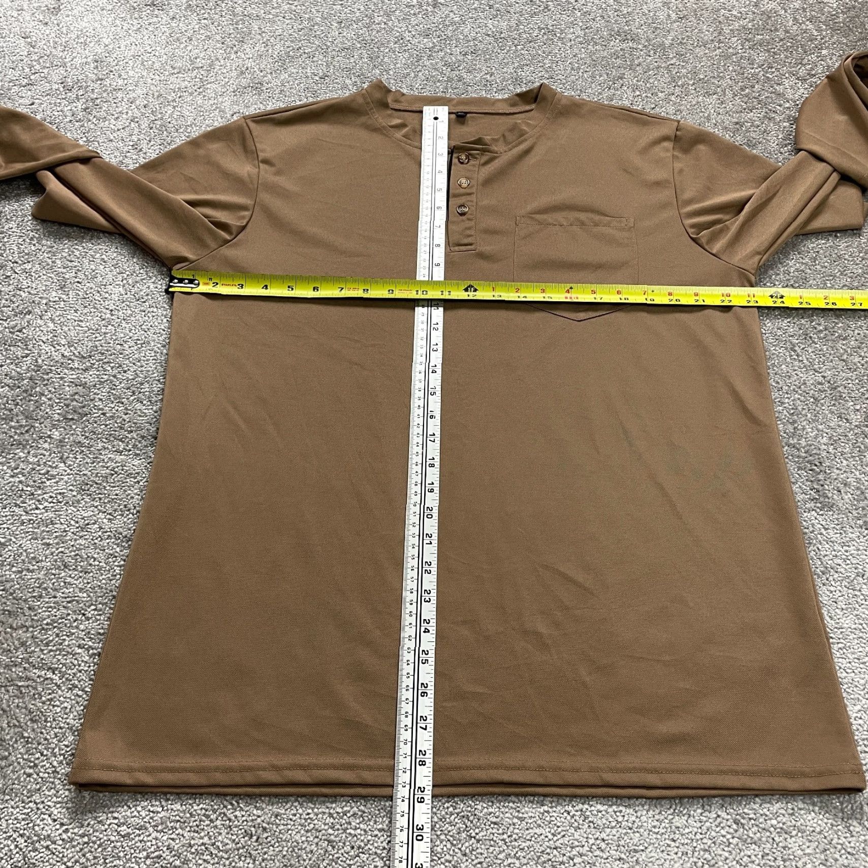 Vintage Unbranded Henley T-Shirt Mens XL Solid Brown Long Sleeve Casual Outdoor Pullover Size US XL / EU 56 / 4 - 7 Thumbnail