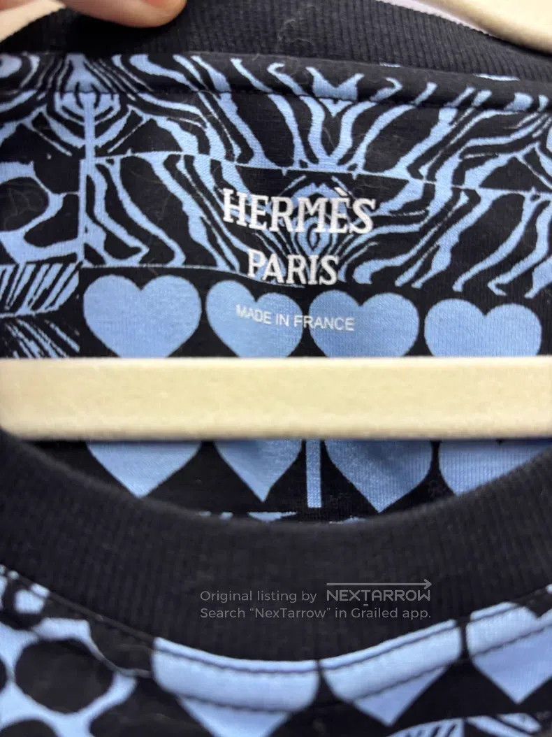 Hermes Hermes Cotton Round Neck Heart Printed T-shirt Size XXS / US 00 / IT 34 - 2 Thumbnail