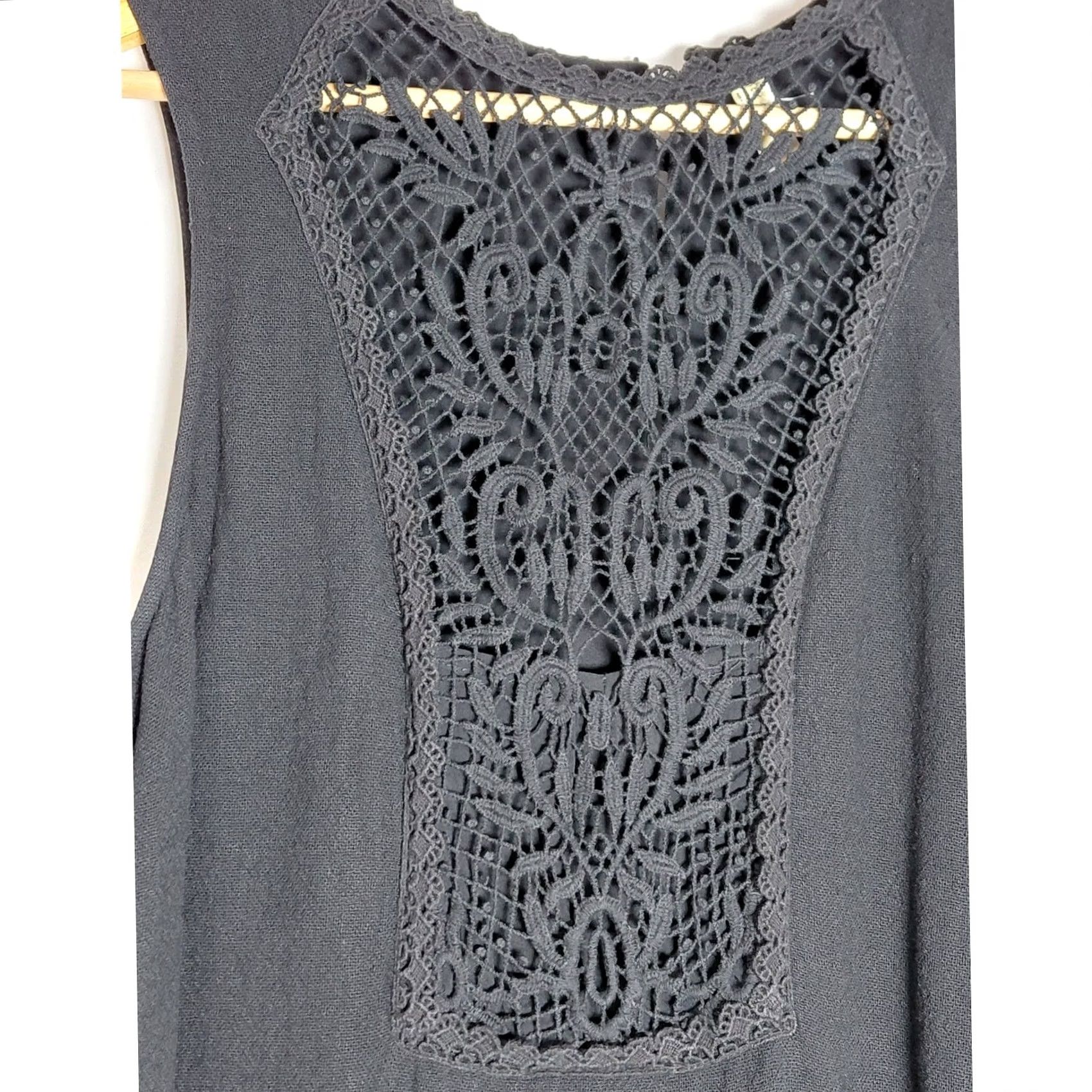 Free People Free People Black Sleeveless Dress Solid Woven Knee Length Women Size M Size M / US 6-8 / IT 42-44 - 3 Thumbnail