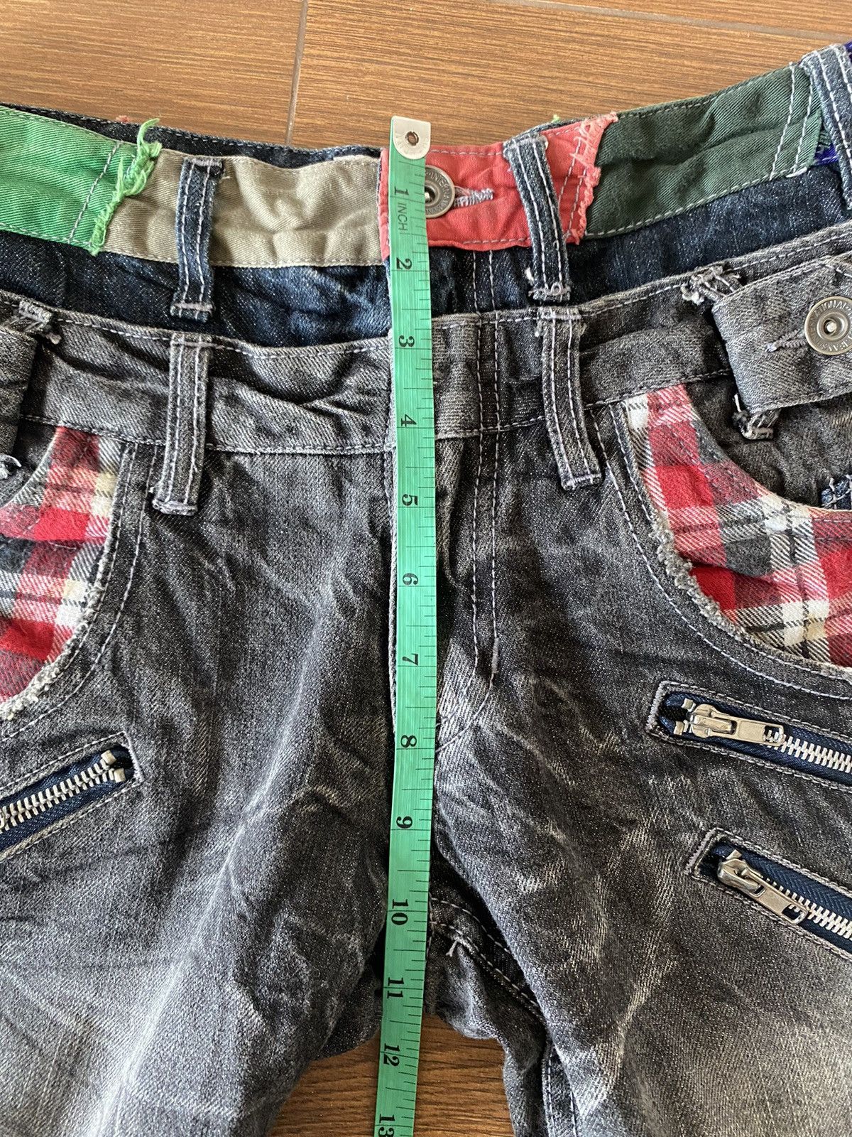 GOSTAR DE FUGA × If Six Was Nine Japanese Patina Double Waist Flash Distressed Denim Pants Size US 31 - 12 Thumbnail