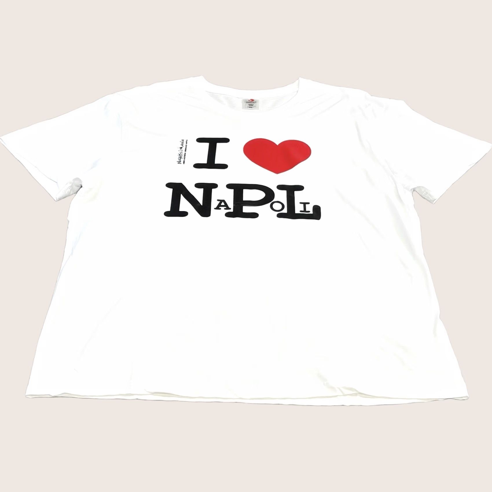Vintage I love Napoli T-shirt 2XL Mens White 100% Cotton Short Sleeve Crew Neck Graphic Print Stedman Size US XXL / EU 58 / 5 - 1 Thumbnail