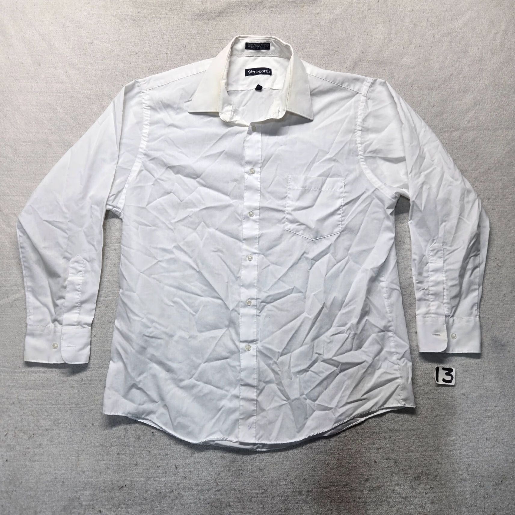 Vintage Wentworth Shirt Button-Up Adult Men's 16.5 White Long Sleeve Casual 16.5 32/33 Size US XL / EU 56 / 4 - 2 Thumbnail