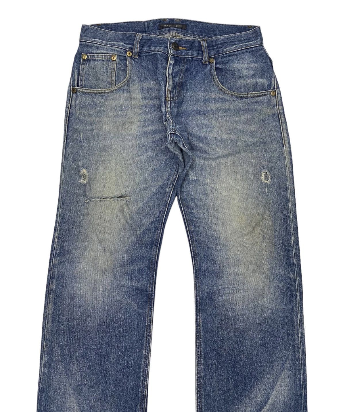 Hysteric Glamour × Tornado Mart 🔥VINTAGE PAPER BAG DISTRESSED DENIM JEANS PUNK STYLE Size US 32 / EU 48 - 5 Thumbnail
