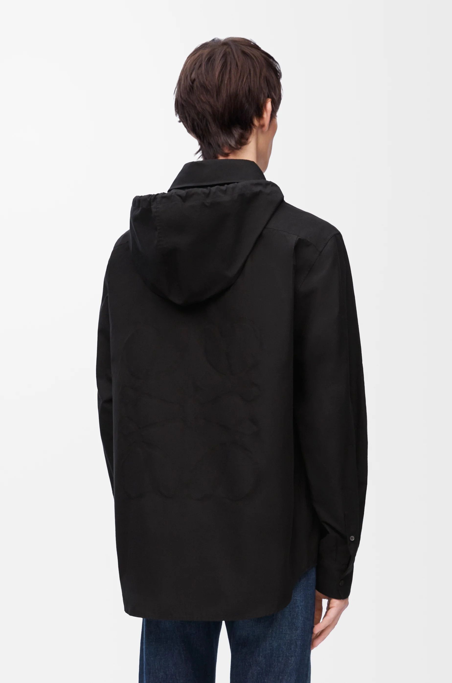 Loewe o1in1g0426 Anagram Hooded Overshirt in Black Size US M / EU 48-50 / 2 - 6 Thumbnail
