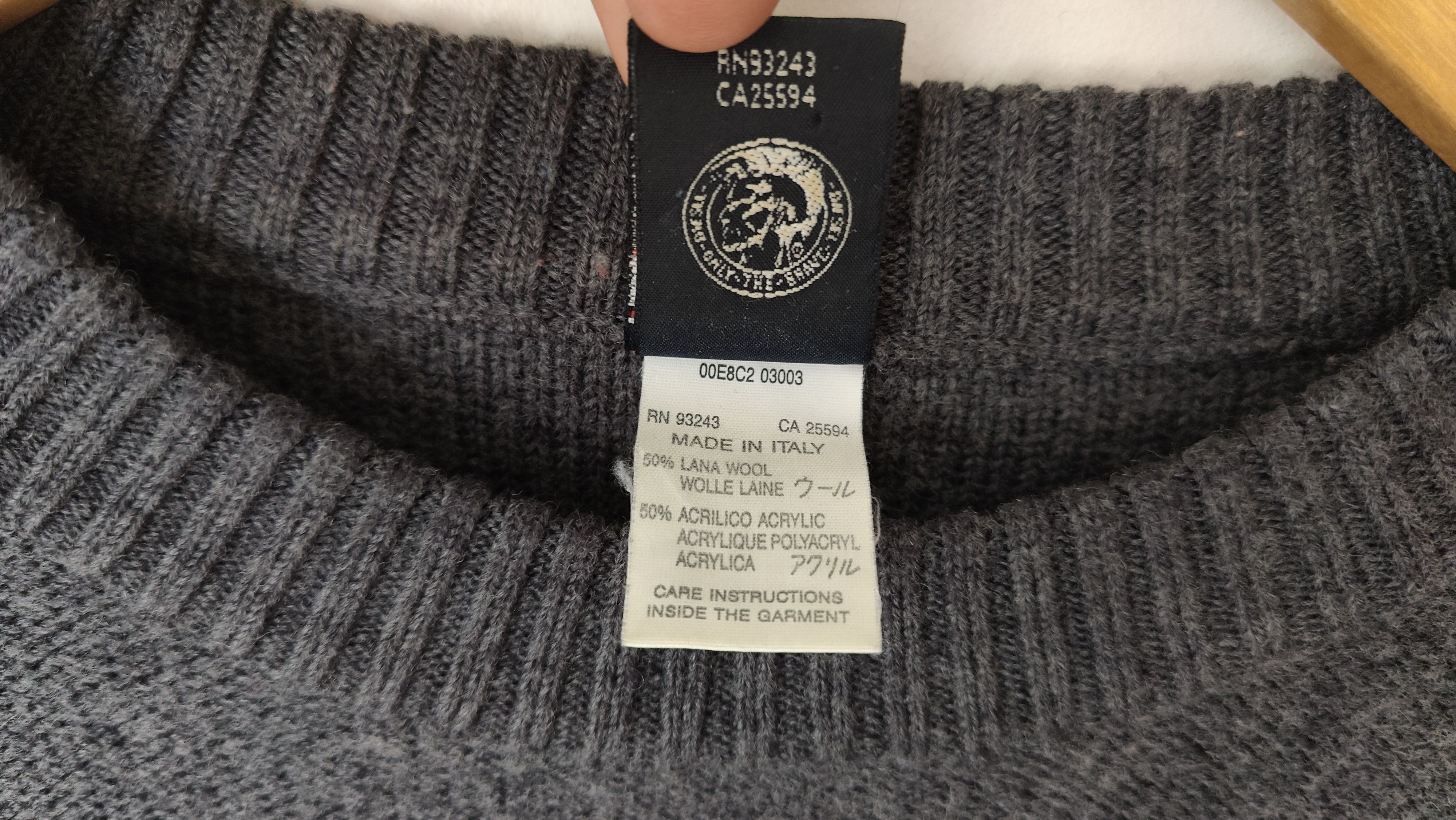 Diesel Diesel Big Spell Out Logo Vintage 90s Wool Sweater Italy Size US L / EU 52-54 / 3 - 6 Thumbnail