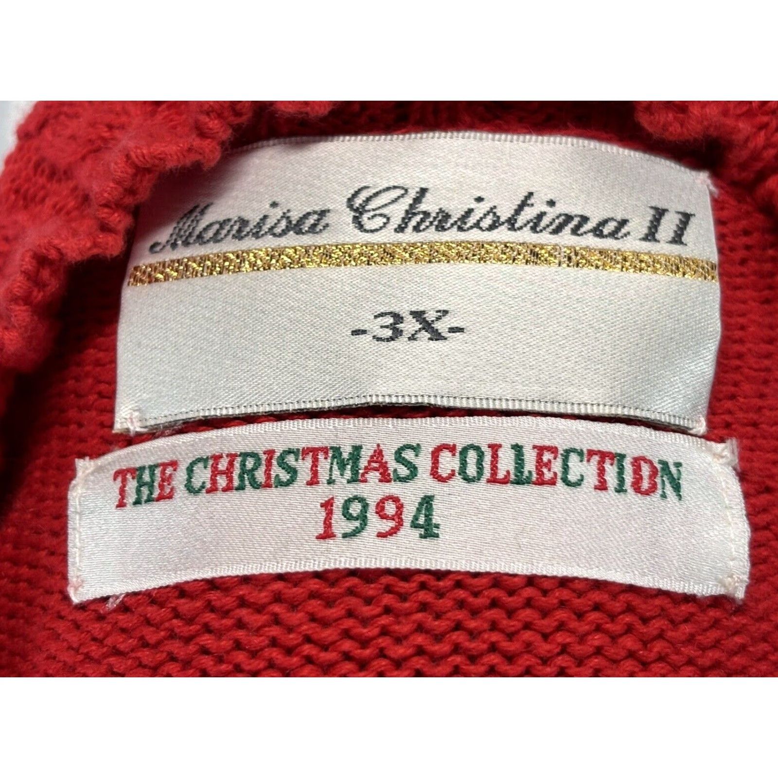 Vintage VINTAGE Marisa Christina Sweater Womens 3X Plus Red Teddy Bears 1990s Christmas 1994 Size XXL / US 16-18 / IT 52-54 - 7 Thumbnail