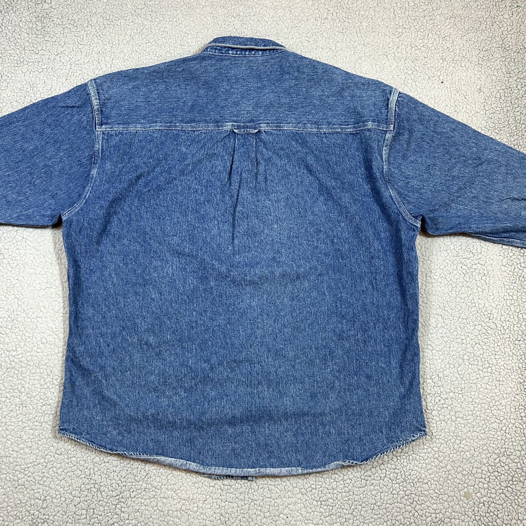 Ralph Lauren VINTAGE Chaps Ralph Lauren Denim Shirt Mens XL Blue Long Sleeve Workwear 90s Shirt Mens XL Blue Denim Size US XL / EU 56 / 4 - 4 Thumbnail