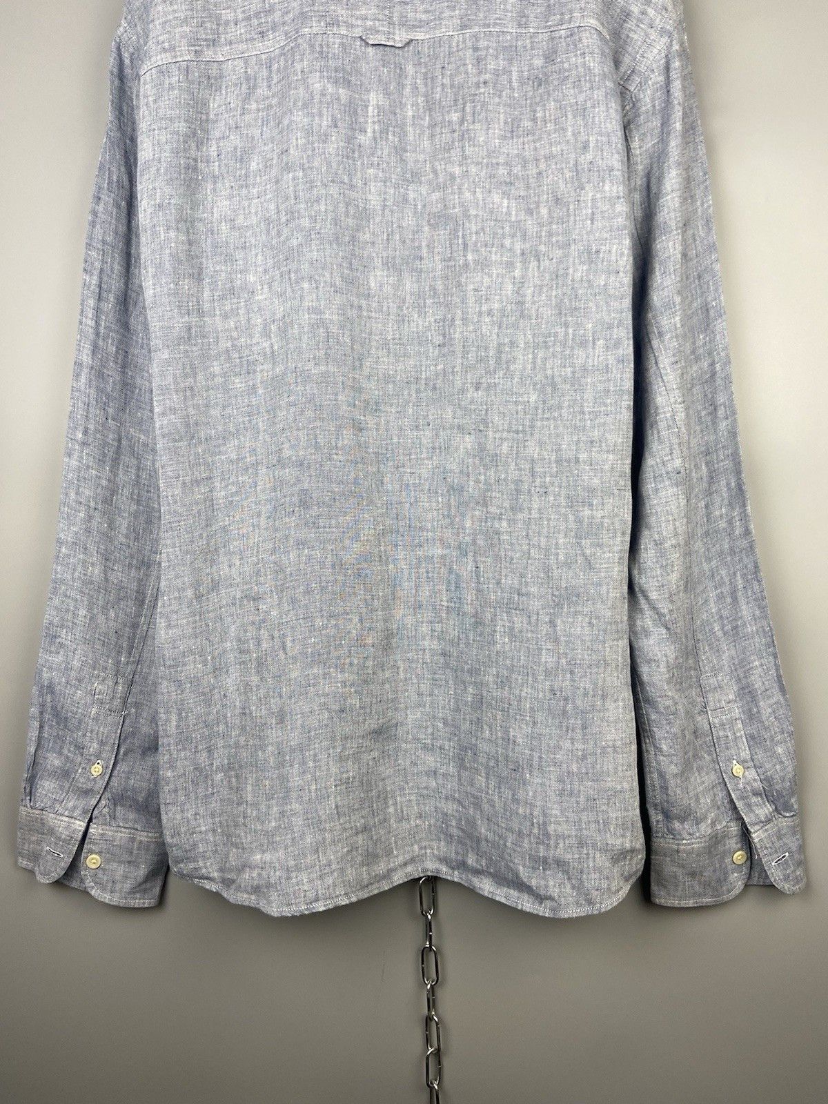 Allsaints Allsaints Linen Button Blue Casual Reaper Shirt Size US L / EU 52-54 / 3 - 11 Thumbnail