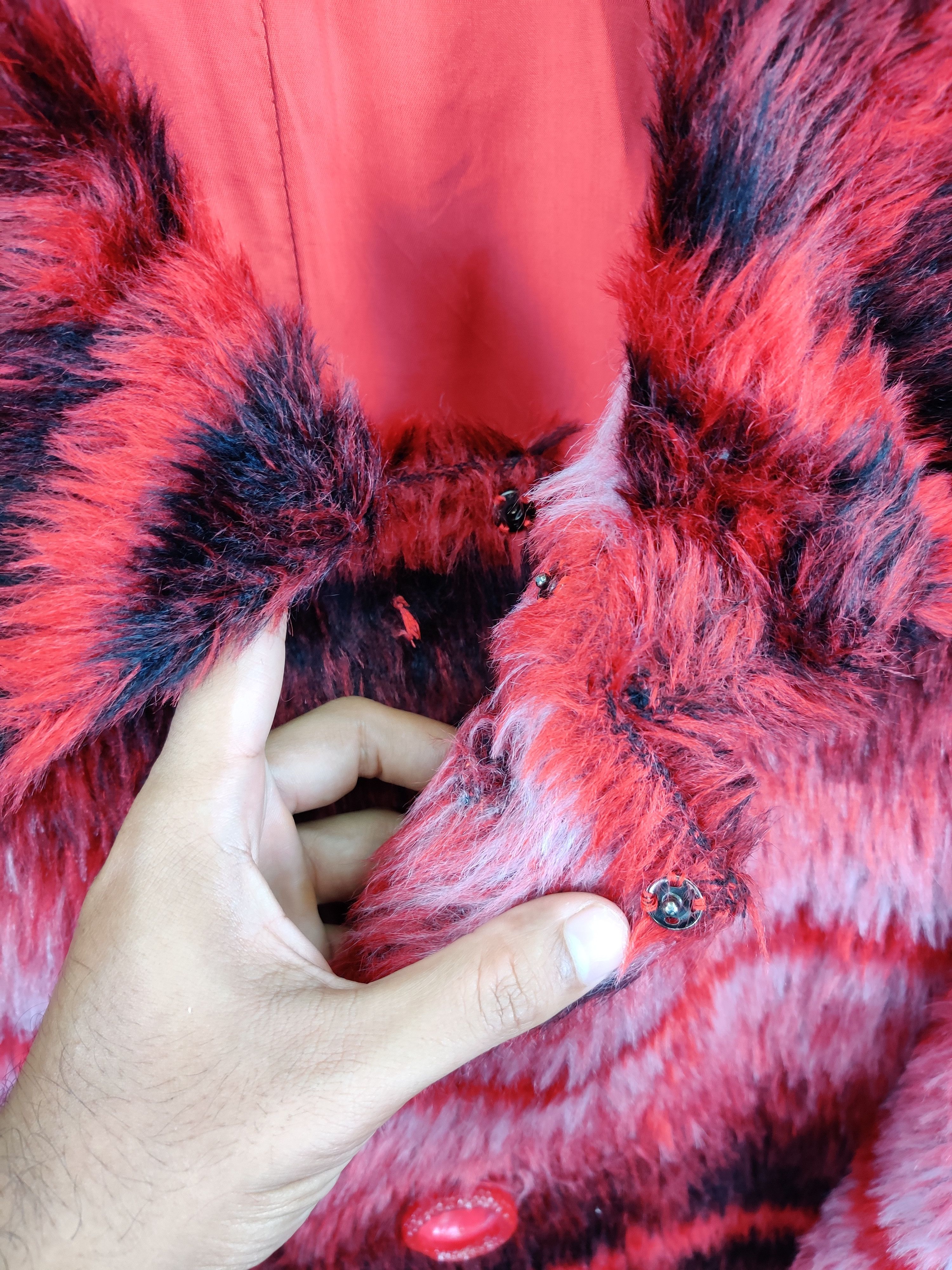 Vintage Hairy Cardigan Coat With Luxury Style Size US L / EU 52-54 / 3 - 3 Thumbnail