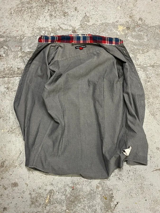 Dolce & Gabbana 2010s Dolce & Gabbana Checkered Grey Shirt Size US S / EU 44-46 / 1 - 8 Thumbnail